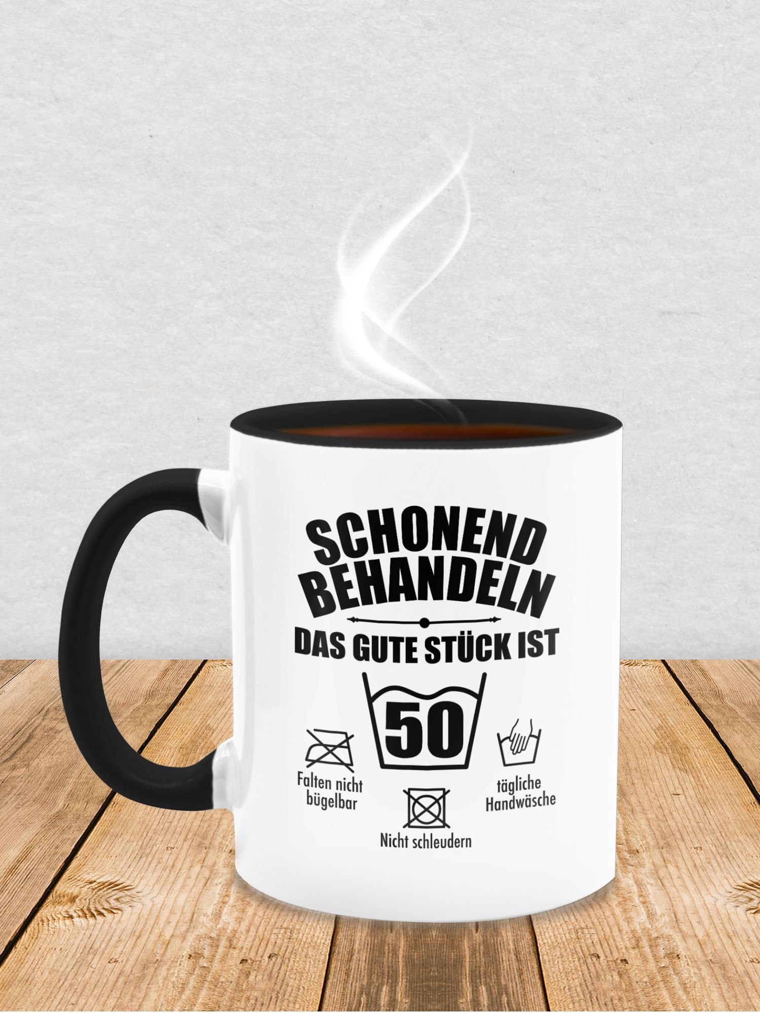 Shirtracer Tasse Schonend behandeln das gute 50. Stück Schwarz Geburtstag Keramik, 2 Tasse fünfzig, ist