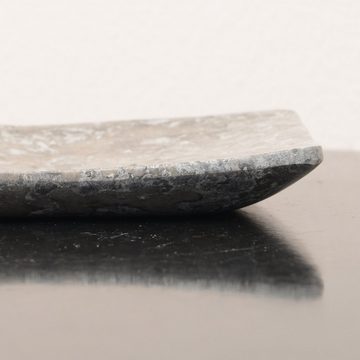 wohnfreuden Seifenschale Marmor Seifenschale 12 cm grau eckig mit Loch, Breite: 9 cm, 2589