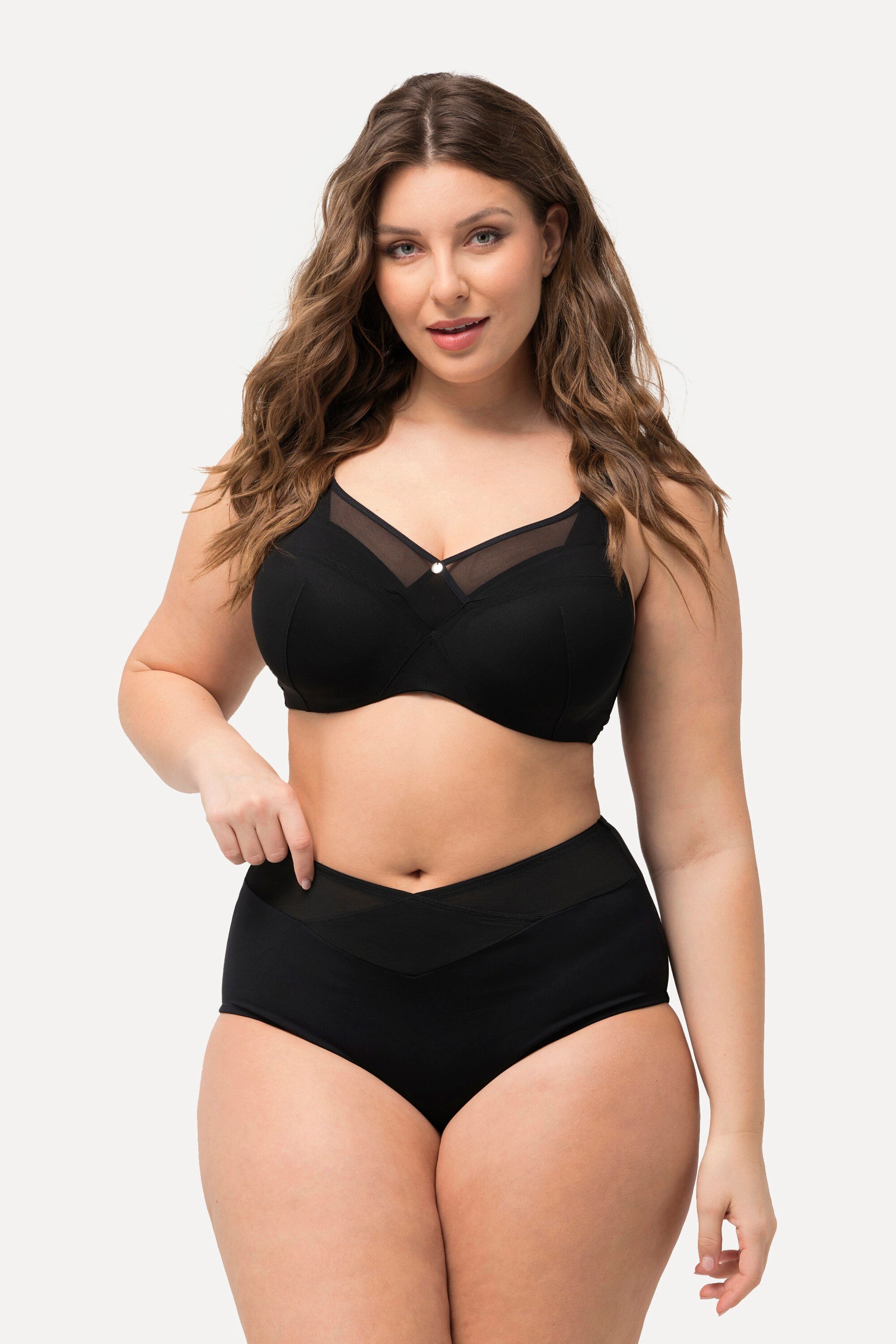 Ulla Popken Miederhose Shaping-Maxislip breiter Meshbund High Waist günstig online kaufen