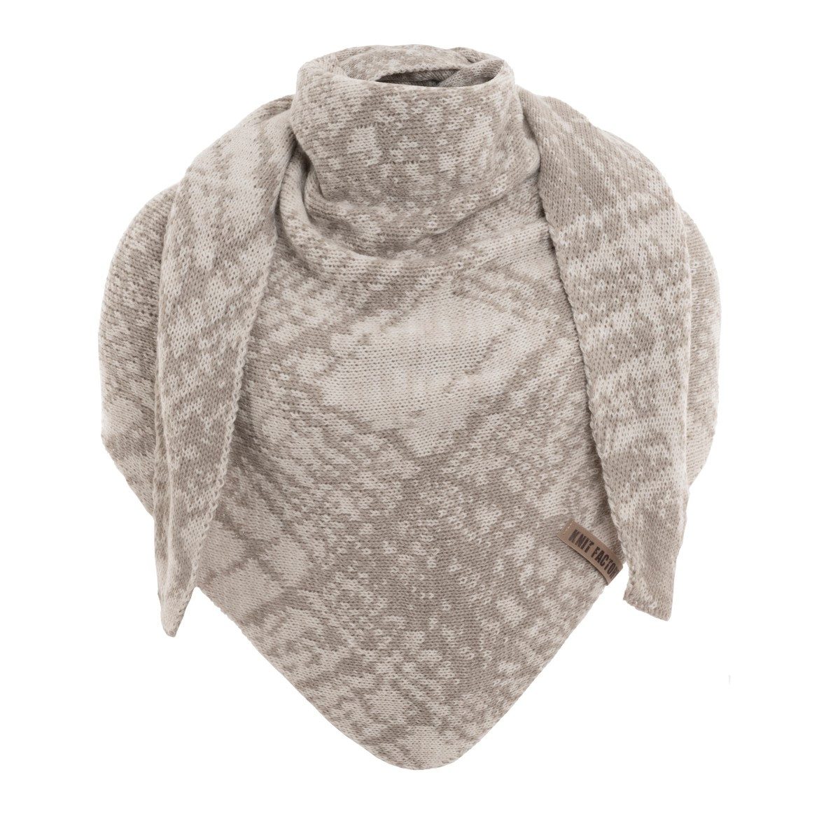 Strickschal Lea Dreiecksschal Beige Iced Clay 190x85 cm Mix