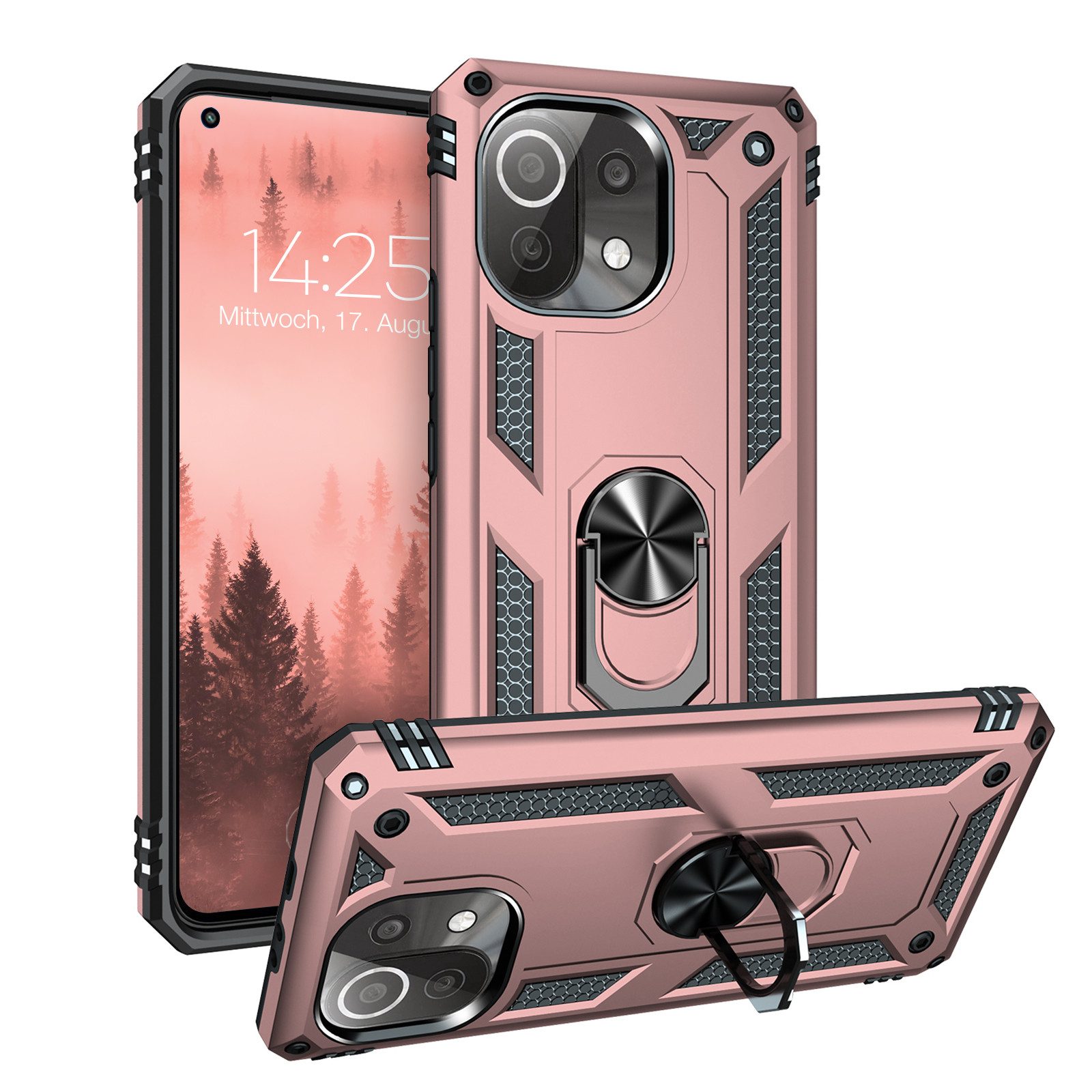 Tec-Expert Handyhülle Outdoor Cover Hülle für Xiaomi Mi 11 Lite 6.55 Zoll, 6.55, Premium Hülle aus verstärktem Polycarbonat