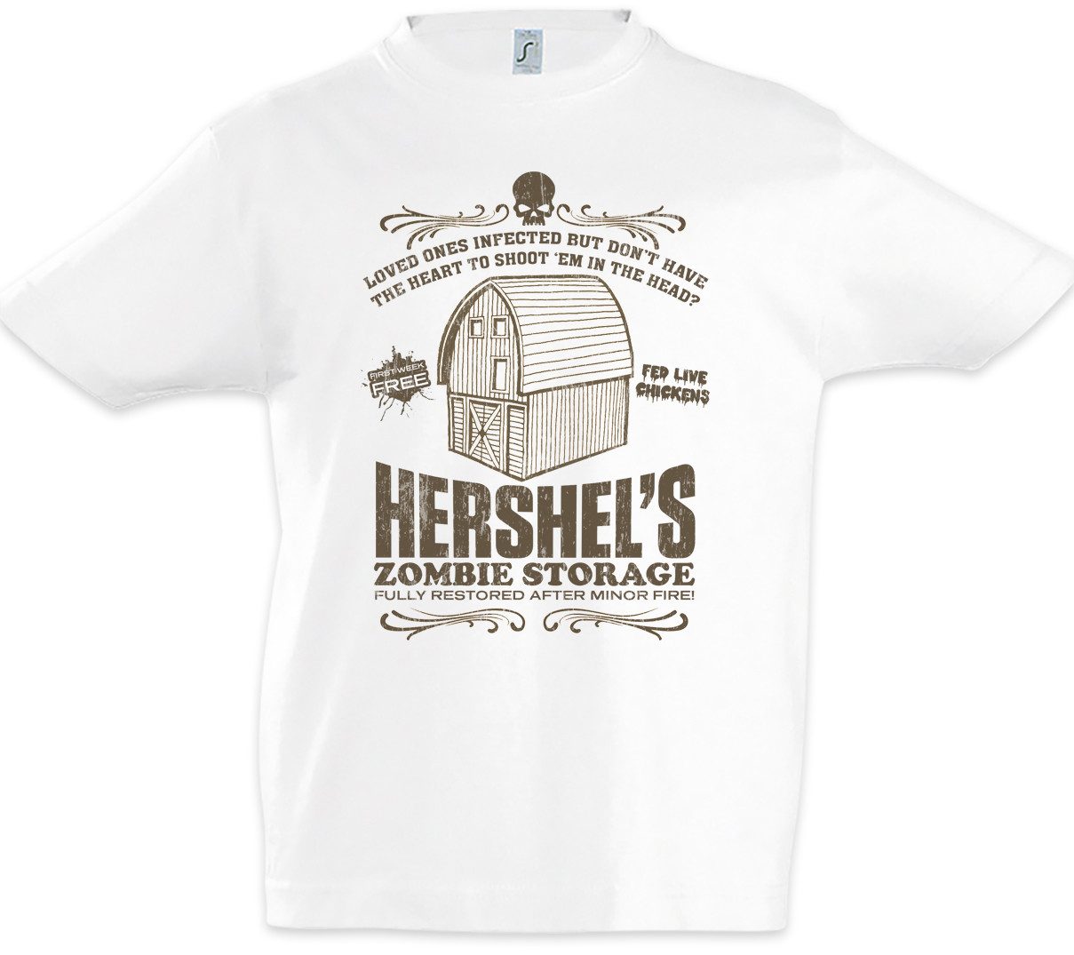 Print-Shirt Hershel's Zombie Storage Kinder T-Shirt Negan Walking Lucille Bat