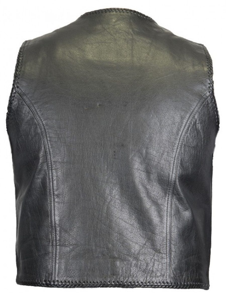 MDM Lederweste Druckknopf Biker Lederweste seitlich geschlossen günstig online kaufen