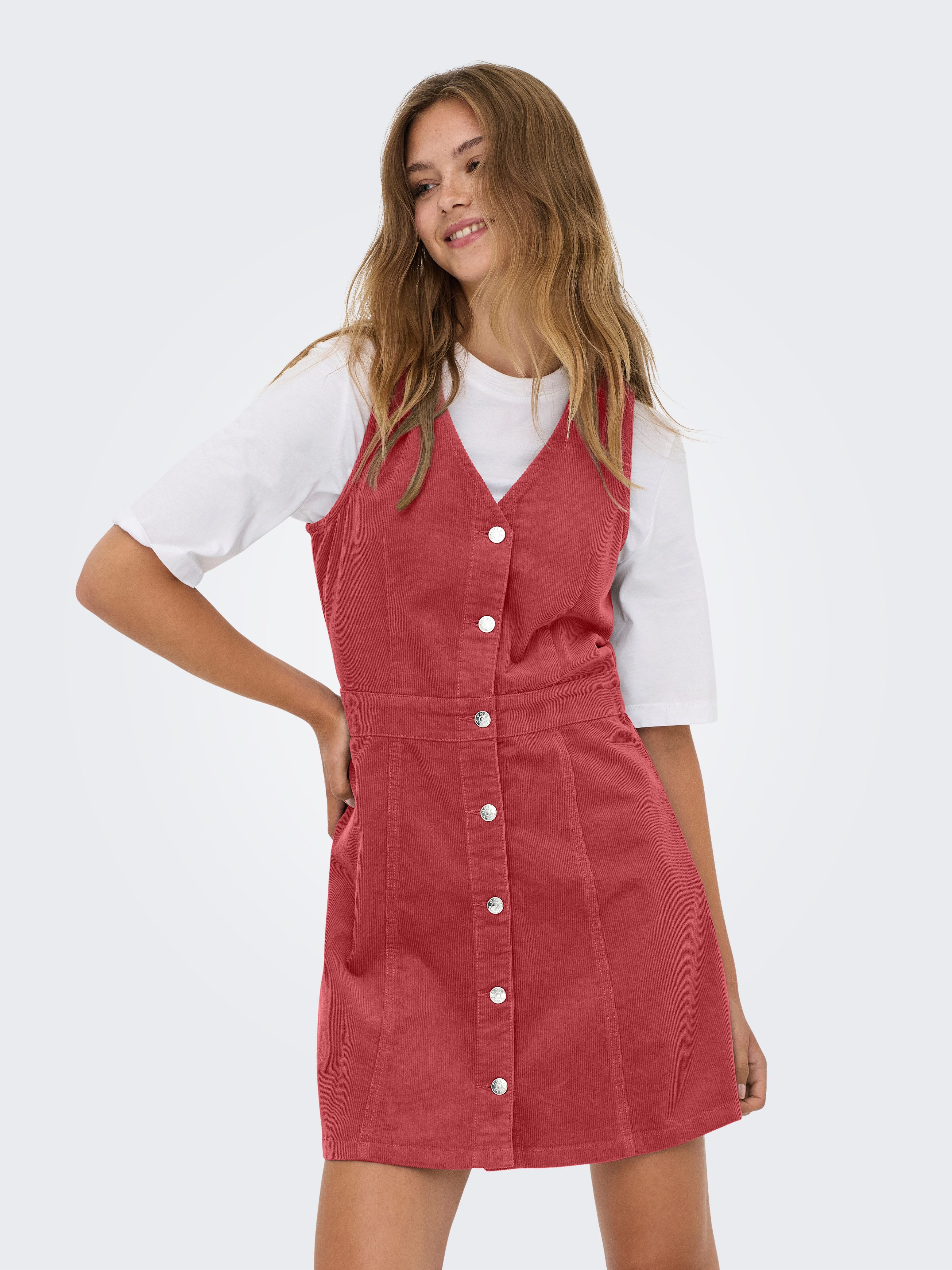 ONLY Cordkleid ONLMOXIE S/L BUT CORD DRESS CC PNT Baumwolle, regular fit