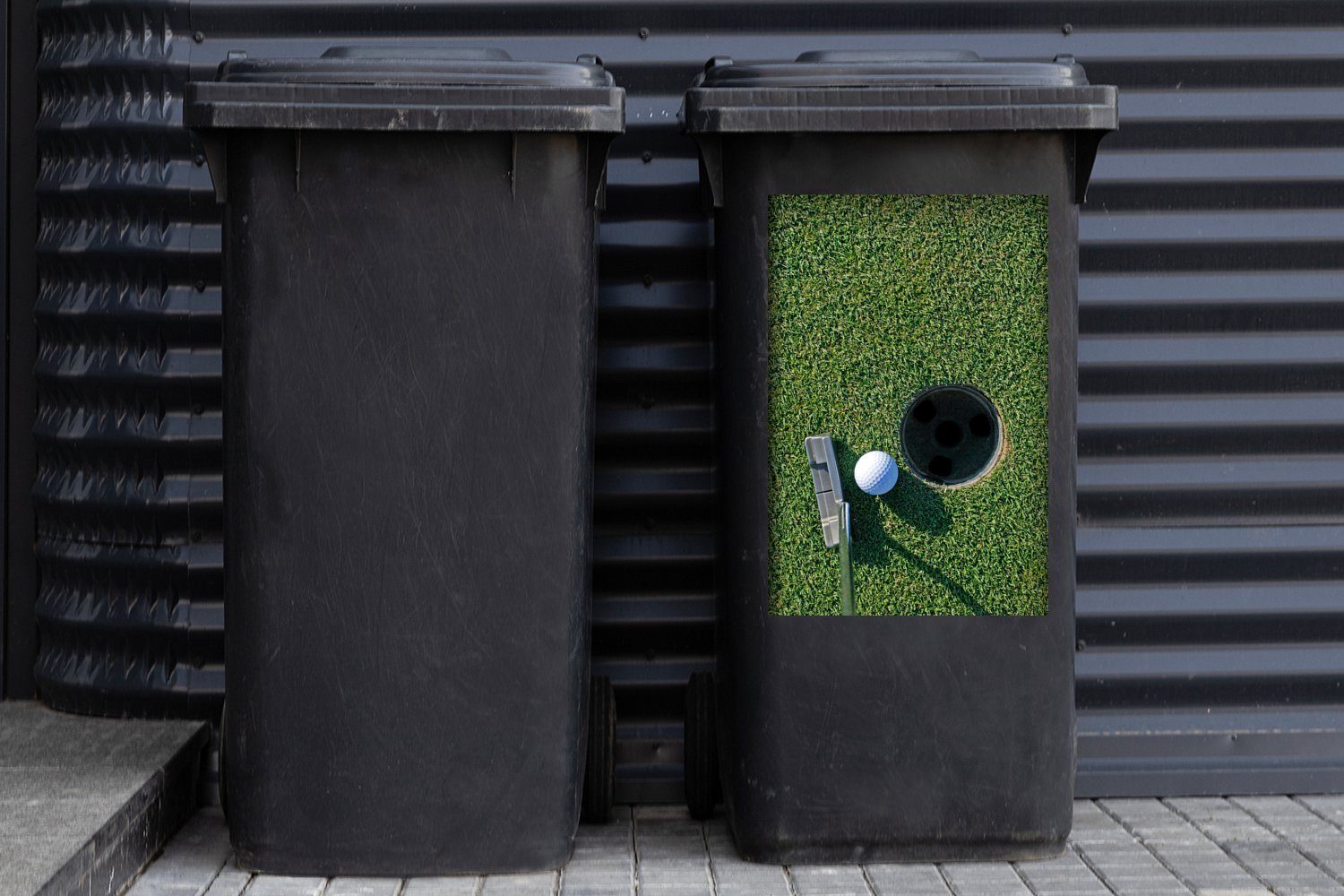 Mülltonne, Golf (1 Putter Abfalbehälter Schlag ist beim MuchoWow Ein ein Sticker, Container, Wandsticker Mülleimer-aufkleber, St),