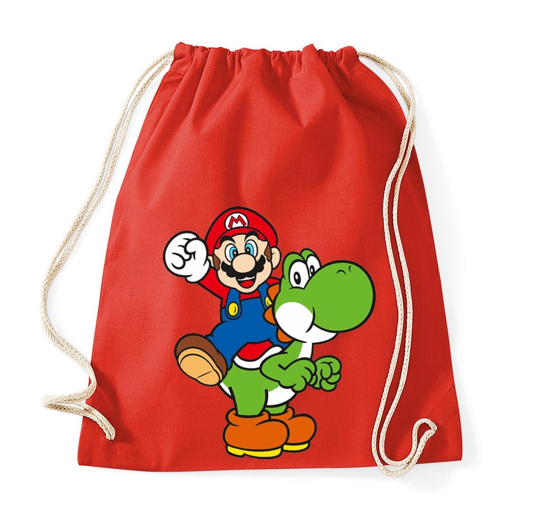 Turnbeutel aus Baumwolle Yoshi & Mario Retro Konsole Einkaufstasche