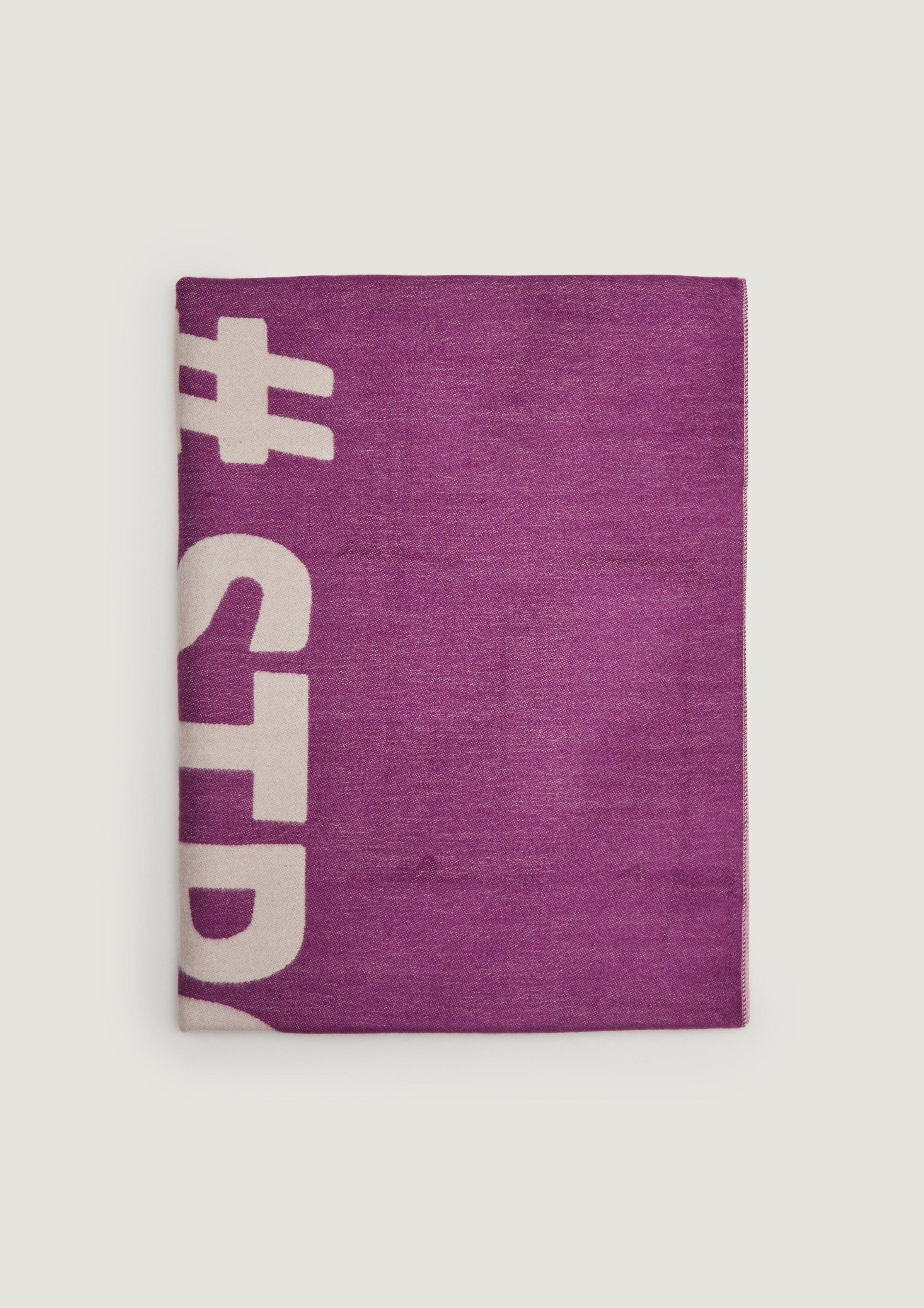 Comma Fransen prin Colour-Blocking-Optik, Schal placed Halstuch purple in