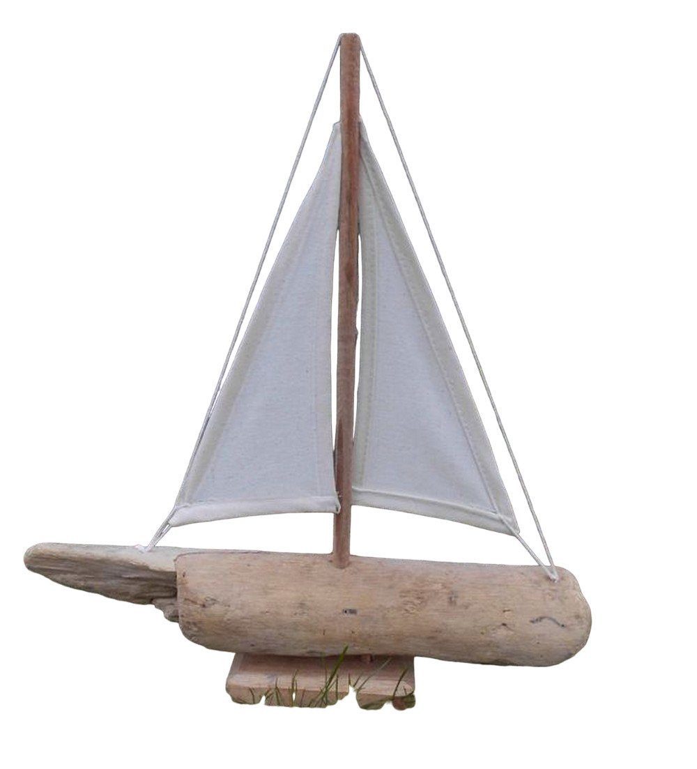 Deko-Impression Dekoobjekt Treibholz Segelboot Segelschiff auf Fuß. Maritimes Deko-Objekt 40cm (1 St)