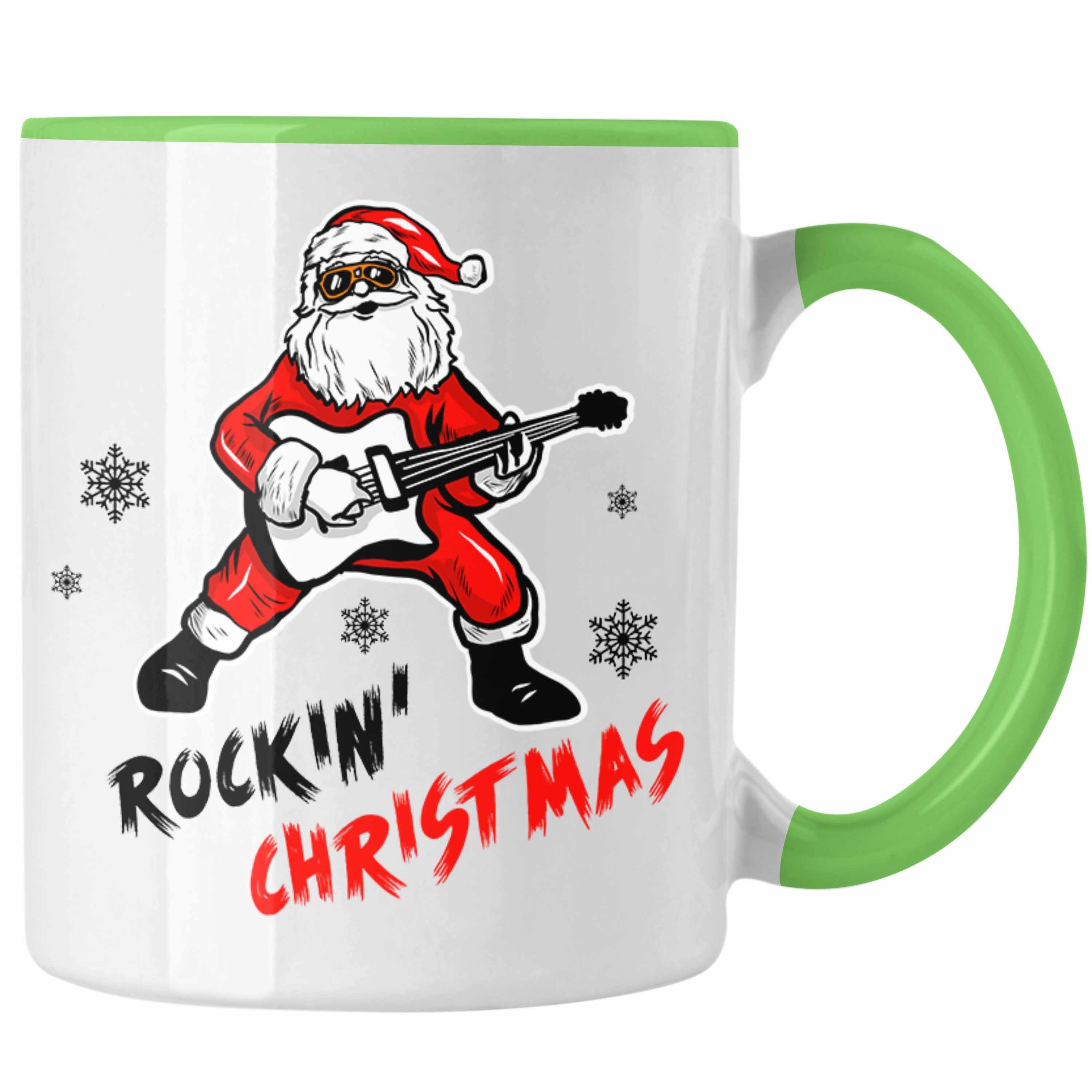 N Geschenk Rockin Roll Trendation Rock Metal Tasse Christmas Kaffeetasse Weihnachten Metal Heavy - Weihnachtstasse Fans Grün Trendation Geschenkidee Tasse Rockmusik