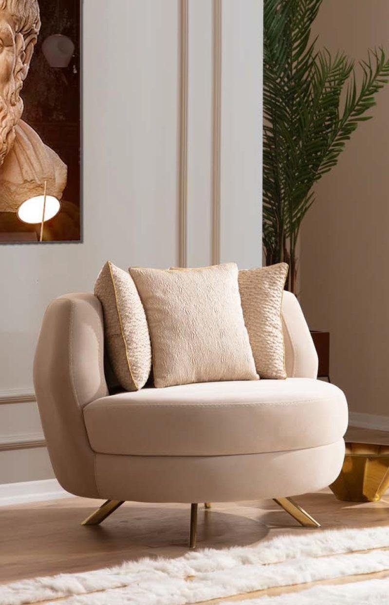 JVmoebel Sessel Sessel Luxus Polster Möbel Wohnzimmer Einsitzer Sessel Textil Lounge
