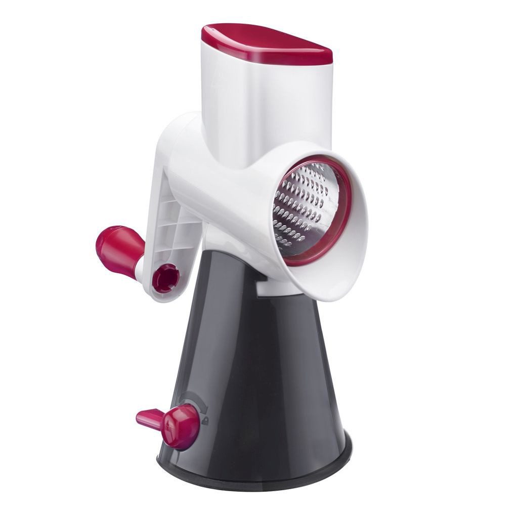 WESTMARK Trommelreibe Trommelreibe mit 3 Schneidtrommeln und Saugfuß, INOX ABS PP POM, Extra starker Saugfuß