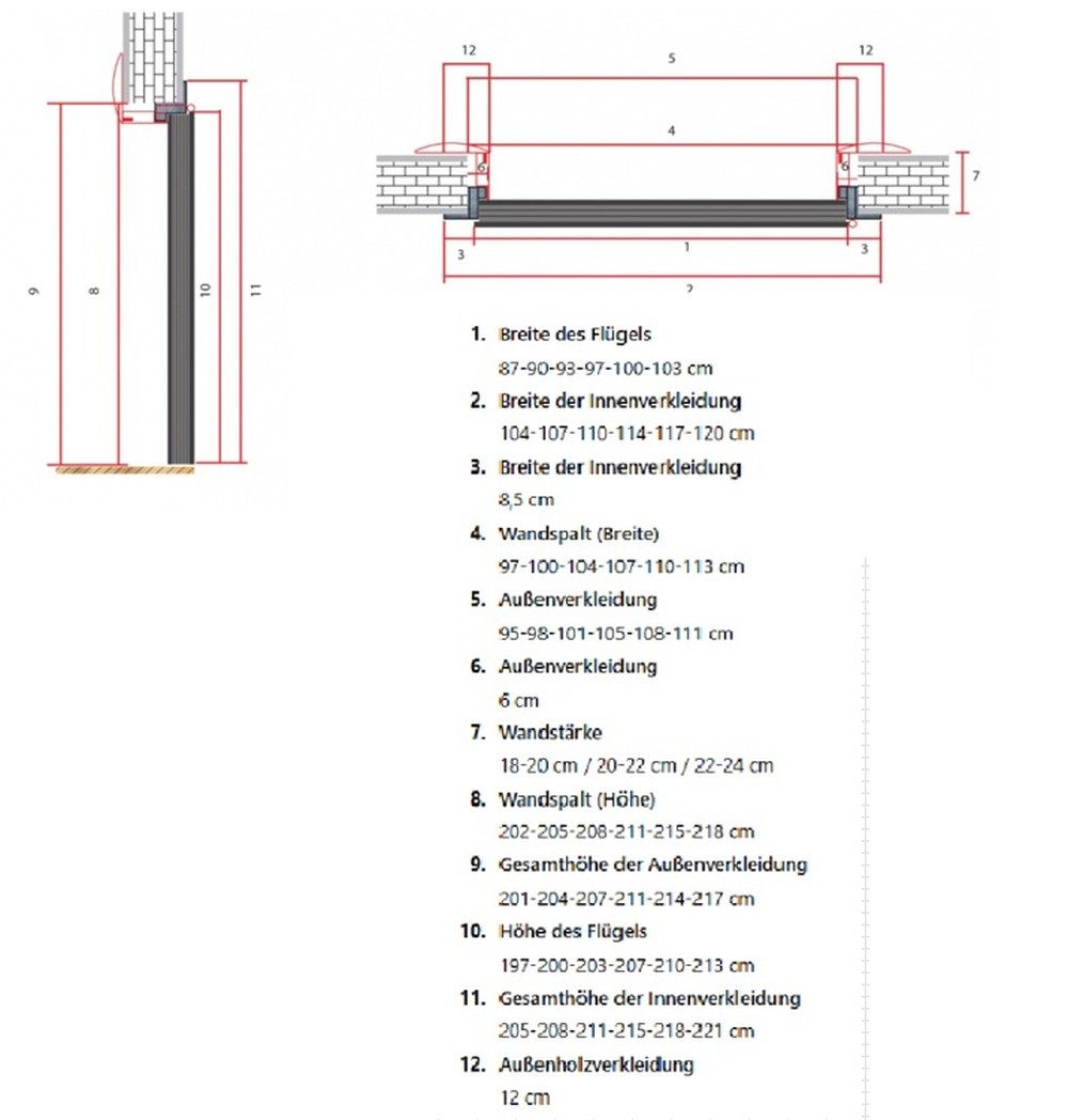 JVmoebel Haustür Exklusive rote Designer-Eingangstür mit stahlverstärktem Kern (1-St), Made in Europa