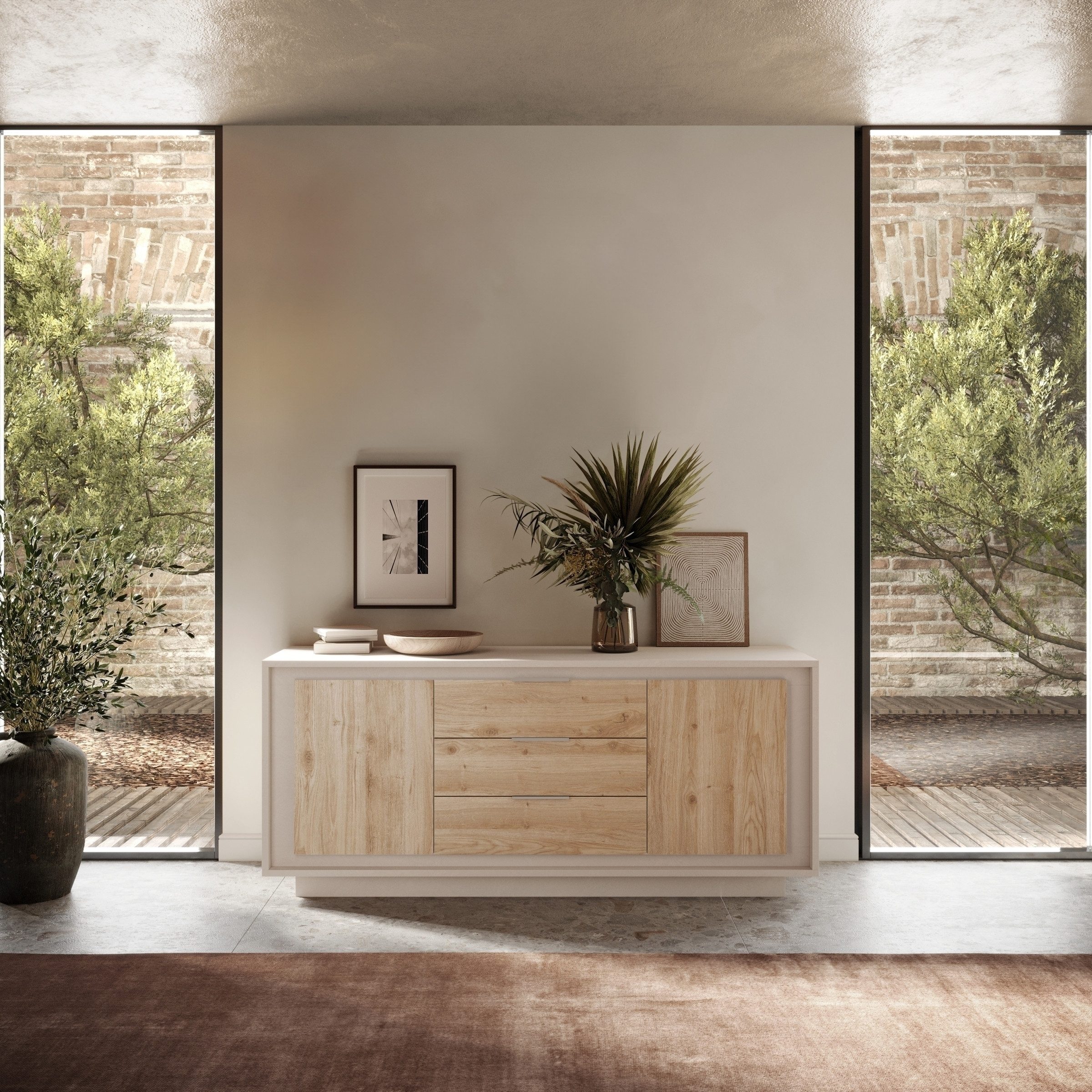 freiraum Sideboard Siena, 2 Türen, 3 Schübe, Cashmere / Cadiz Eiche Dekor - 180x80x50 (BxHxT)