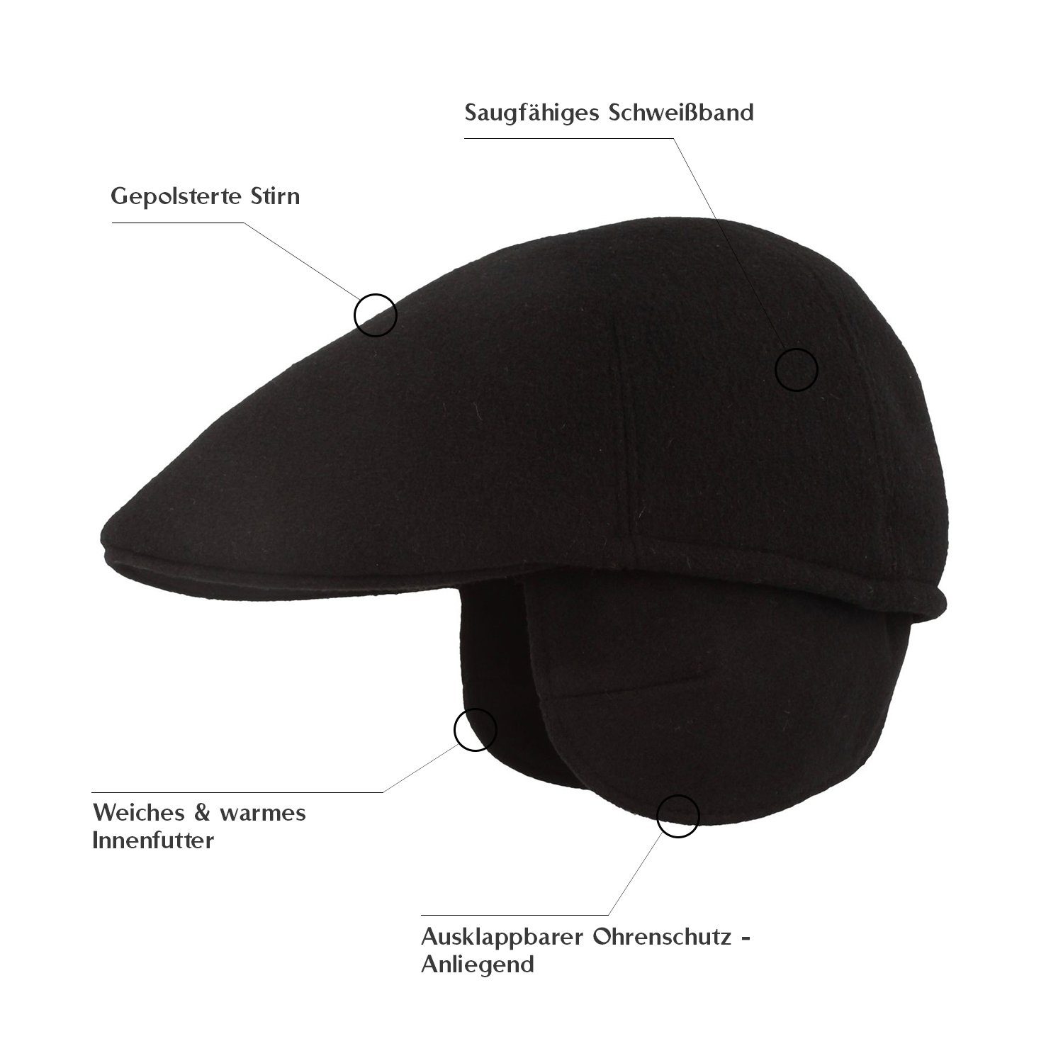 Breiter Schiebermütze Knautschbar mit Ohrenklappen günstig online kaufen