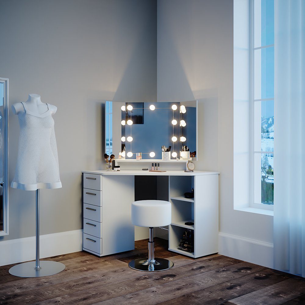 Vicco Schminktisch Sofia, Weiß, 128 cm günstig online kaufen