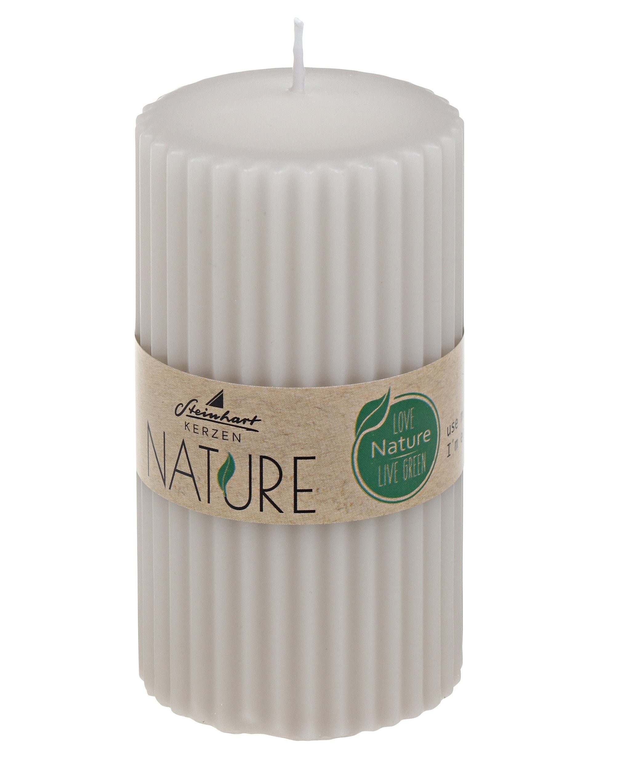 Steinhart Kerzen Stumpenkerze Rillenkerze Stumpen Nature Taupe 110 x Ø 57 m günstig online kaufen