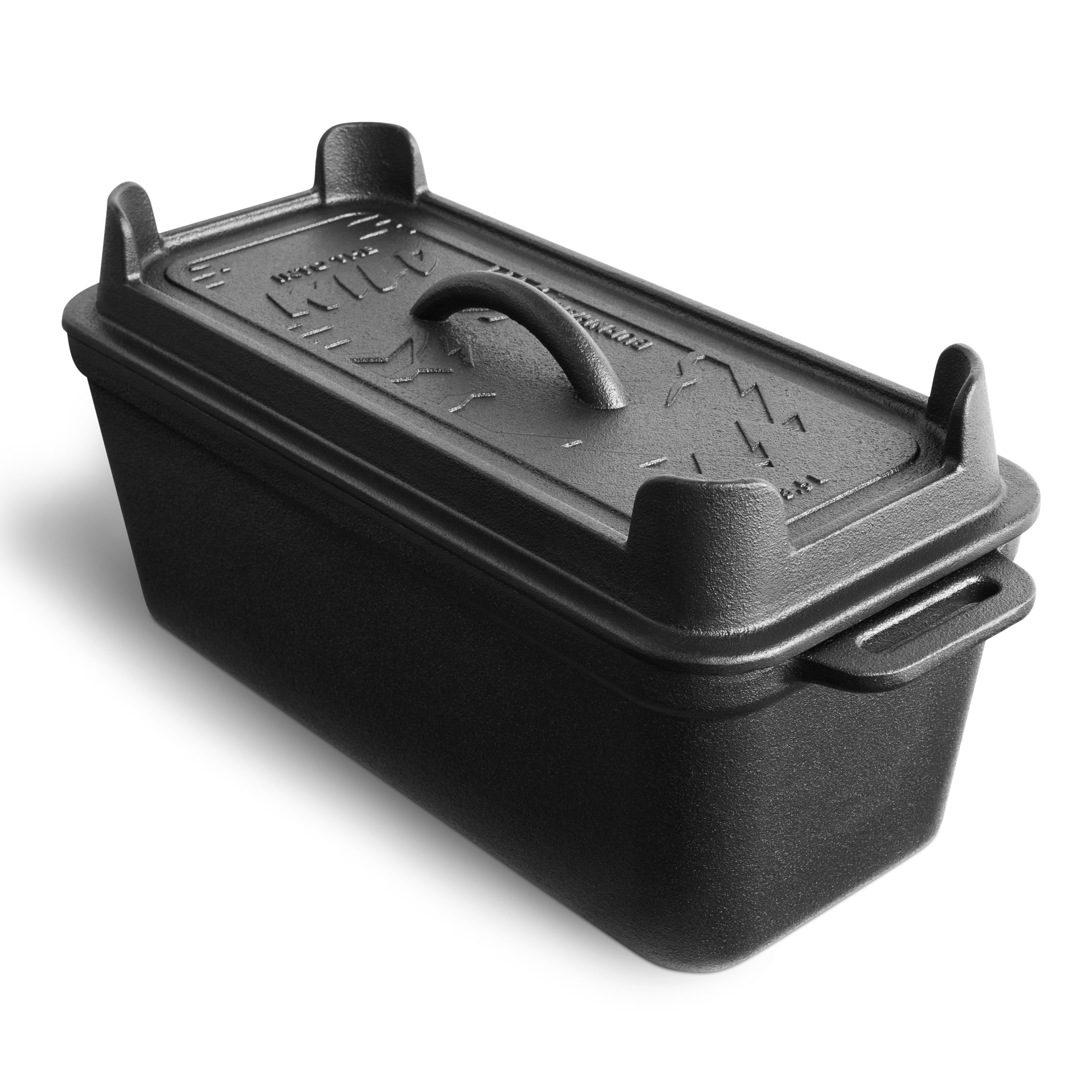 BURNHARD® Grilltopf Gusseisen Kastenform mit Deckel 3,5 l, Gusseisen, Kastenform 3,5 l