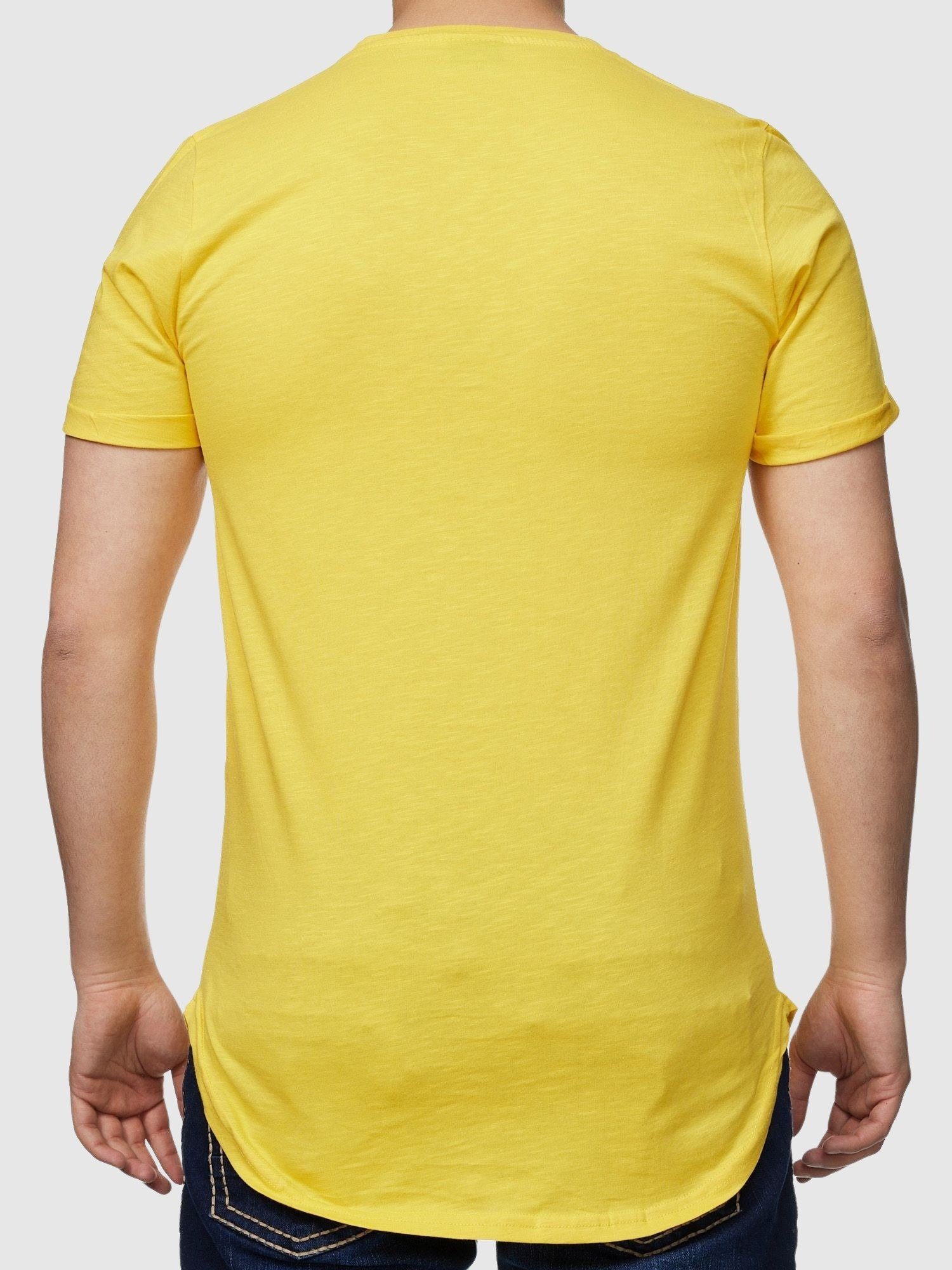 John Kayna T-Shirt Tee, TS-3659 T-Shirt John Polo (Shirt Gelb Fitness Kurzarmshirt Kayna Casual Freizeit 1-tlg)
