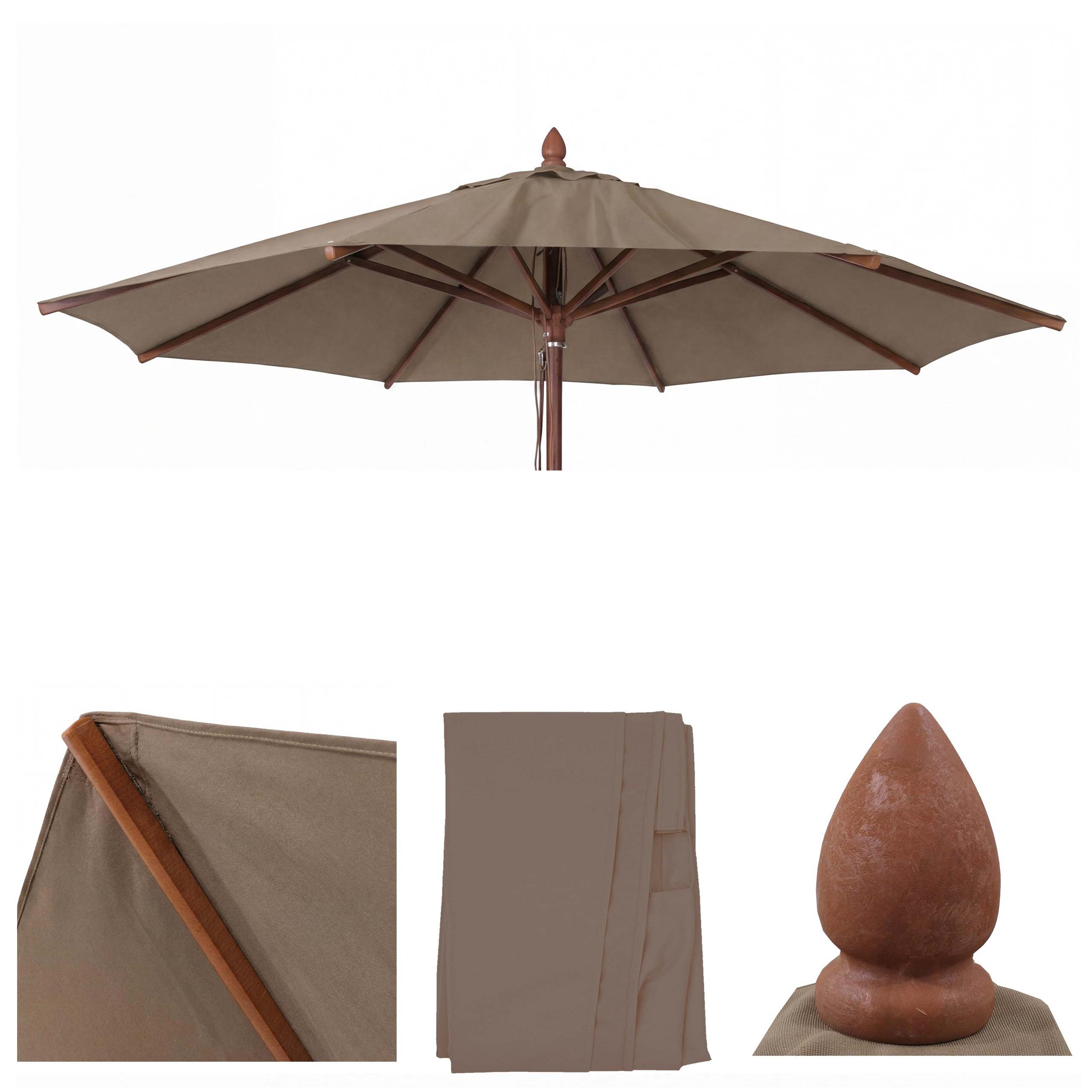 MCW Ersatzschirmbespannung MCW-C57b-3-r, 300x300 cm, Ø 300 cm, Wasser- und schmutzabweisender Stoff