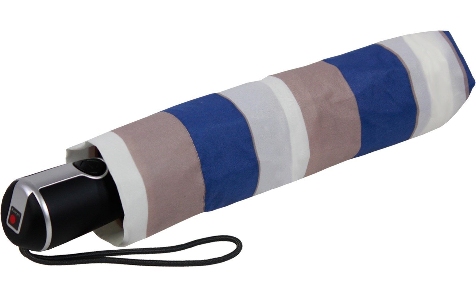 Knirps® Taschenregenschirm Large Duomatic mit blau stripe, - Damen große, stabile Begleiter Auf-Zu-Automatik der