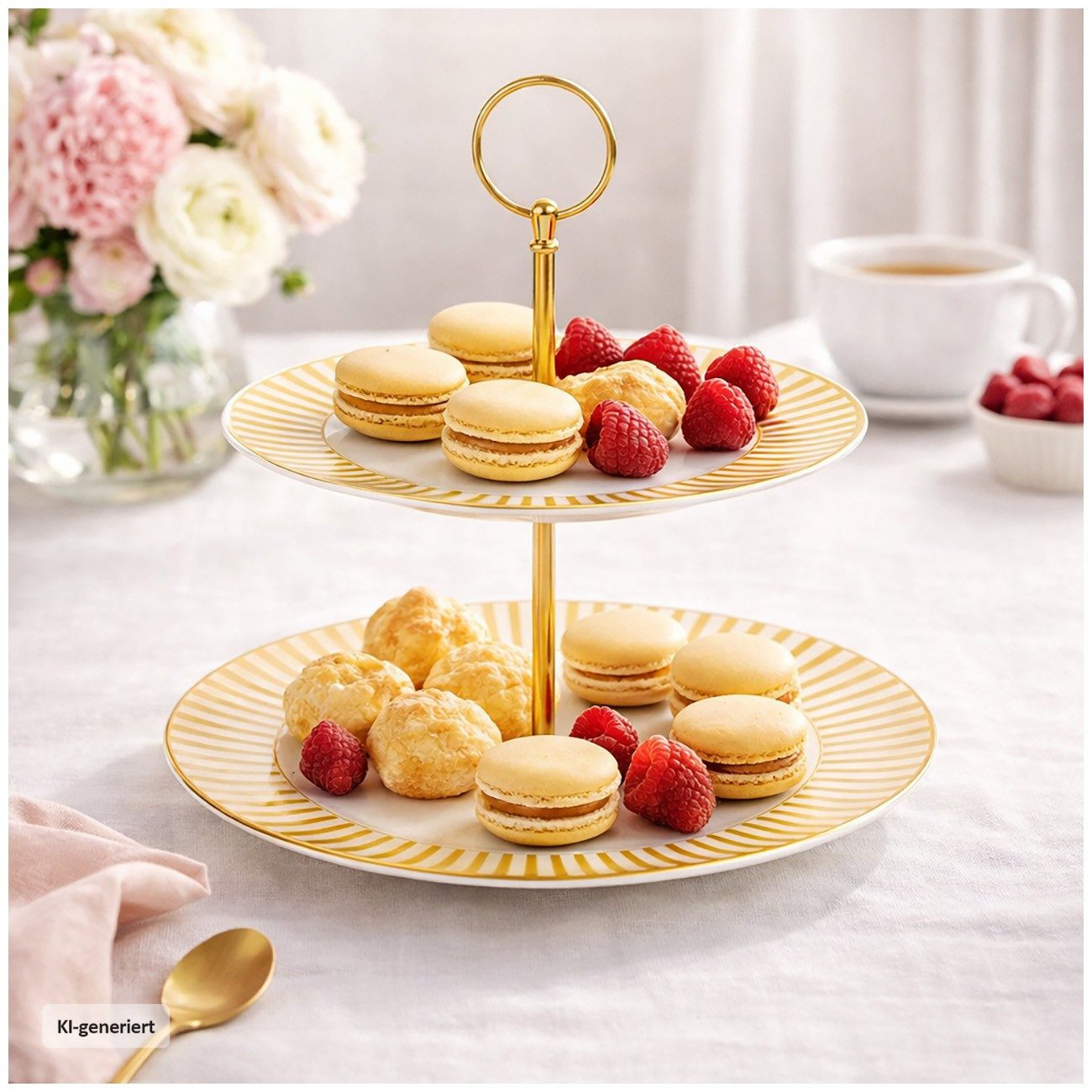 Neuetischkultur Etagere Etagere Keramik 2 stöckig Servieretagere 24 cm, Keramik, (1 Etagere ohne Dekoration)