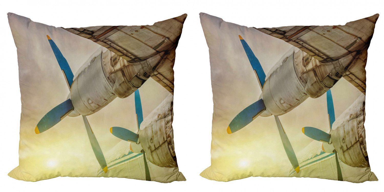 Doppelseitiger Modern Digitaldruck, (2 Accent Abakuhaus Stück), Flugzeug Flugzeug Kissenbezüge altes