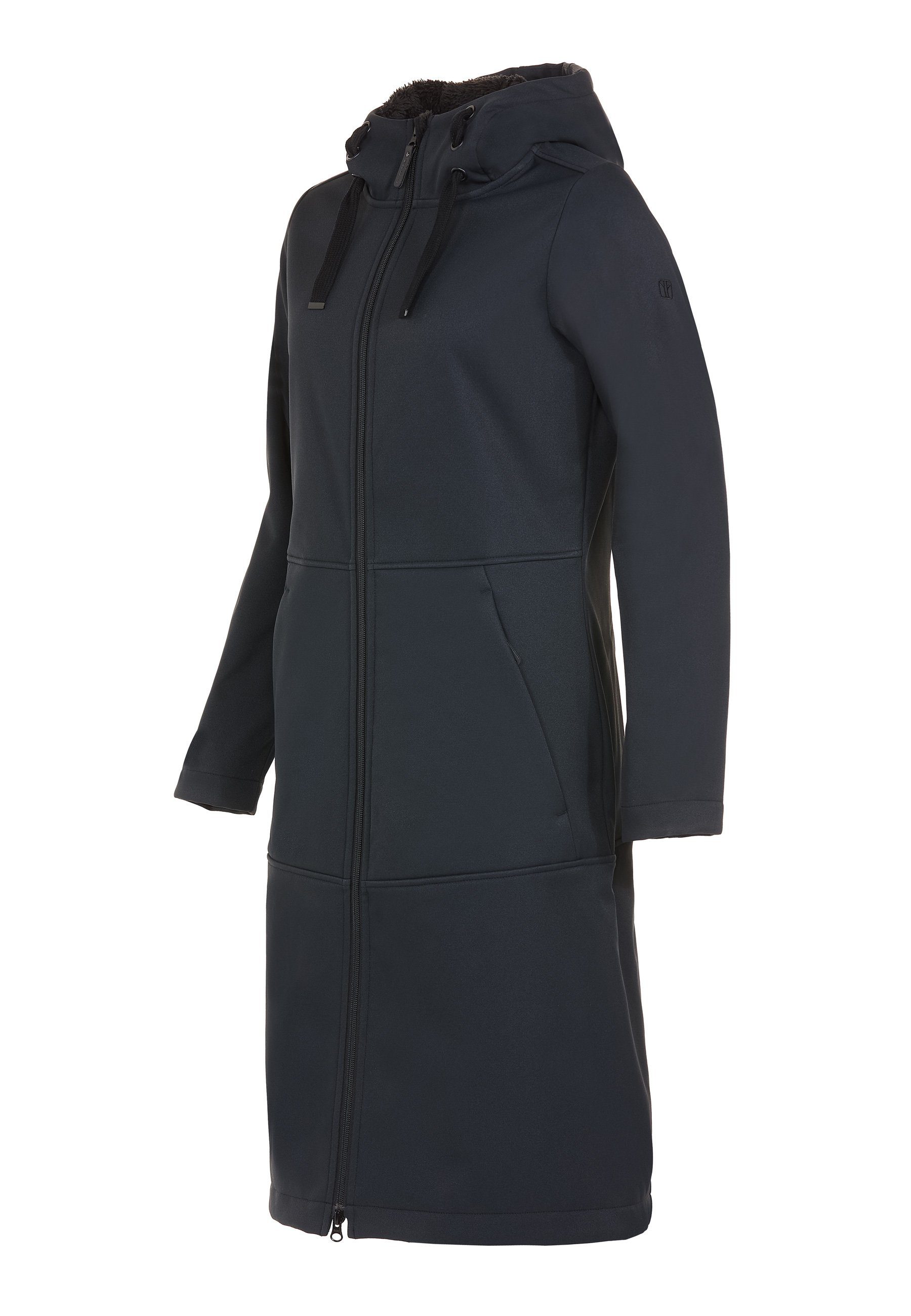 Elkline Softshelljacke Soft Ice wadenlang wärmend mit Kapuze