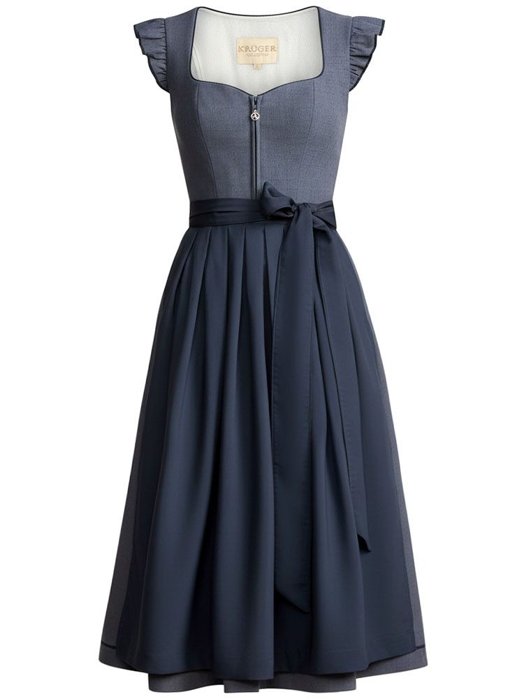 KRÜGER COLLECTION Dirndl Dirndl Isalyn Flügelarm 70cm Länge marine