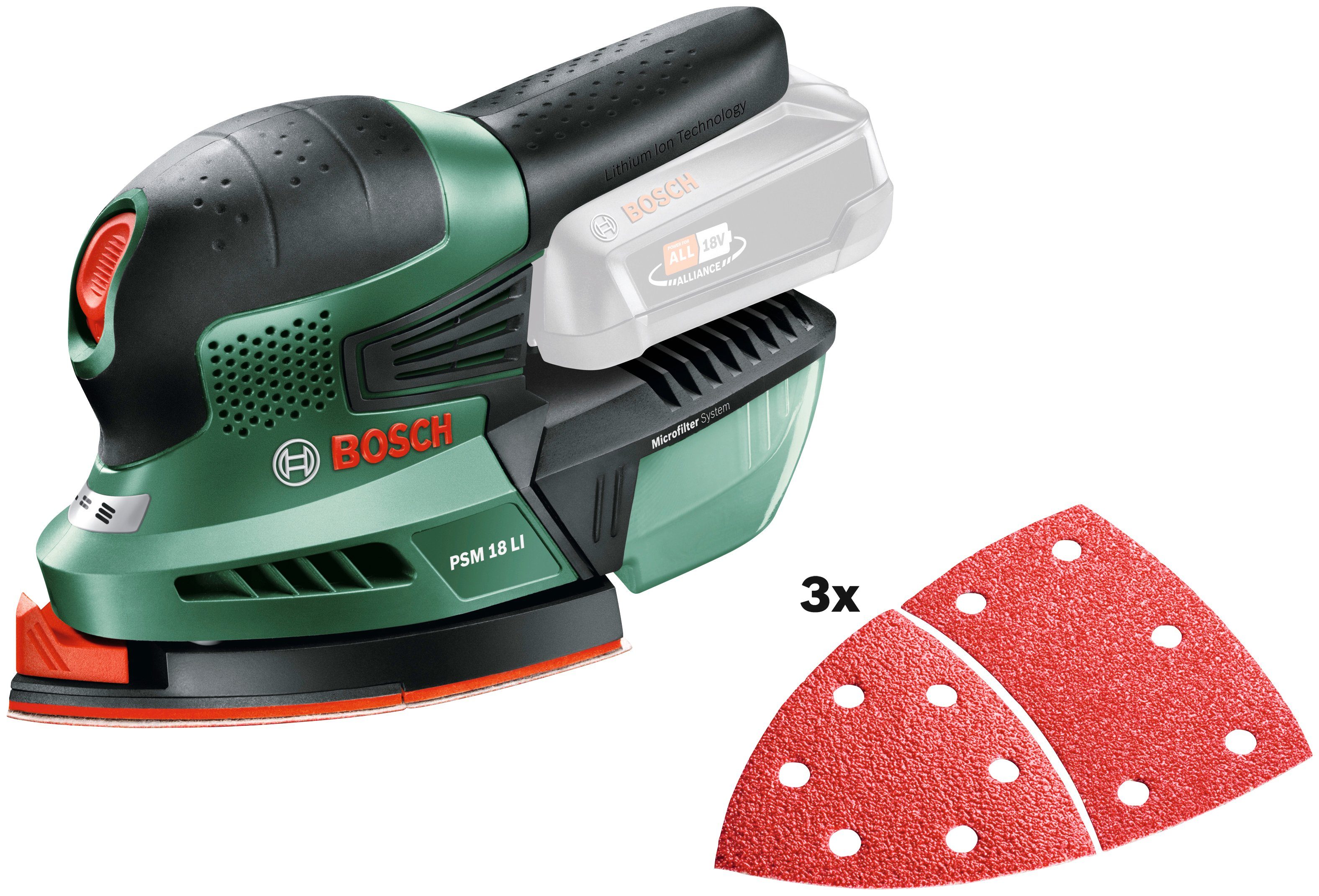 Bosch Home & Garden Akku-Multischleifer PSM 18 LI, 22000 U/min, ohne Akku und Ladegerät