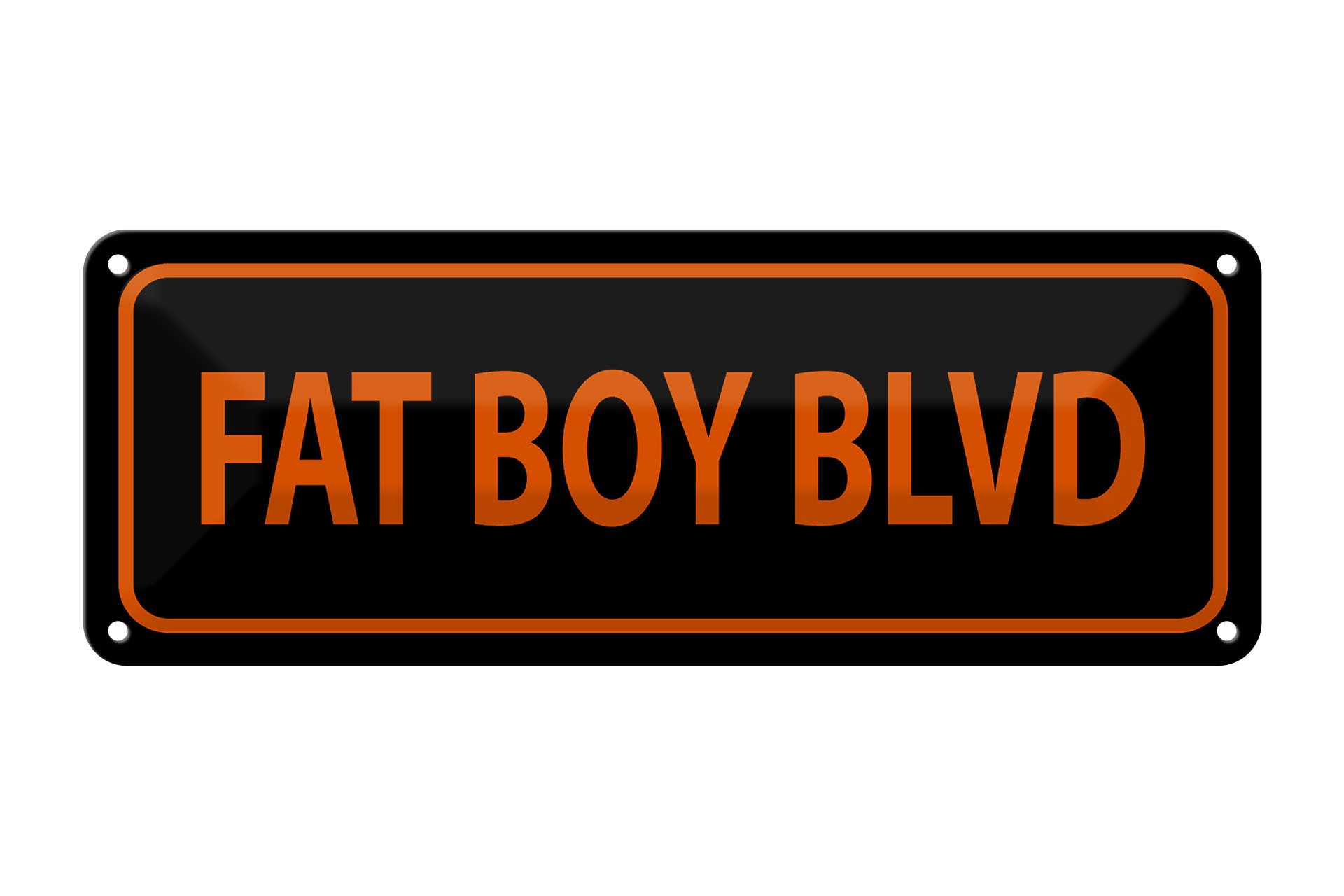 Metallschild Hinweis 27x10cm fat boy blvd