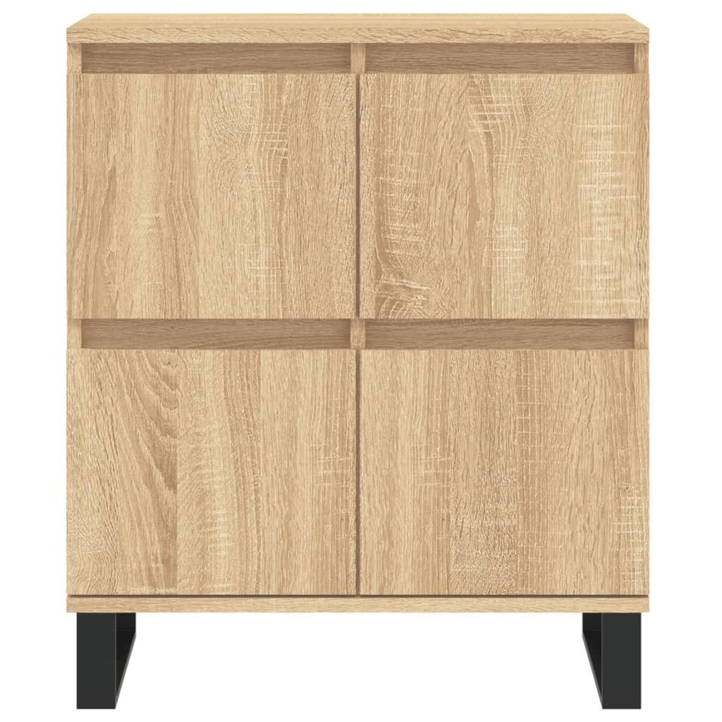 furnicato Sideboard Sonoma-Eiche 60 x 35 x 70 cm aus Holzwerkstoff und Eisen (1 St), Stabiler Schrank mit viel Stauraum und inkl. Wandhalterung für Home