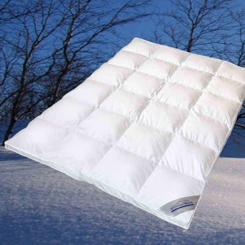 Daunenbettdecke, Winter Außensteg Bettdecke Daunendecke 1040g premium Daunen 135x200, SPESSARTTRAUM, Füllung: 90% neue weiße Daunen, 10% neue weiße Kleinstfederchen, Bezug: 100% Baumwolle, Всеrgikergeeignet