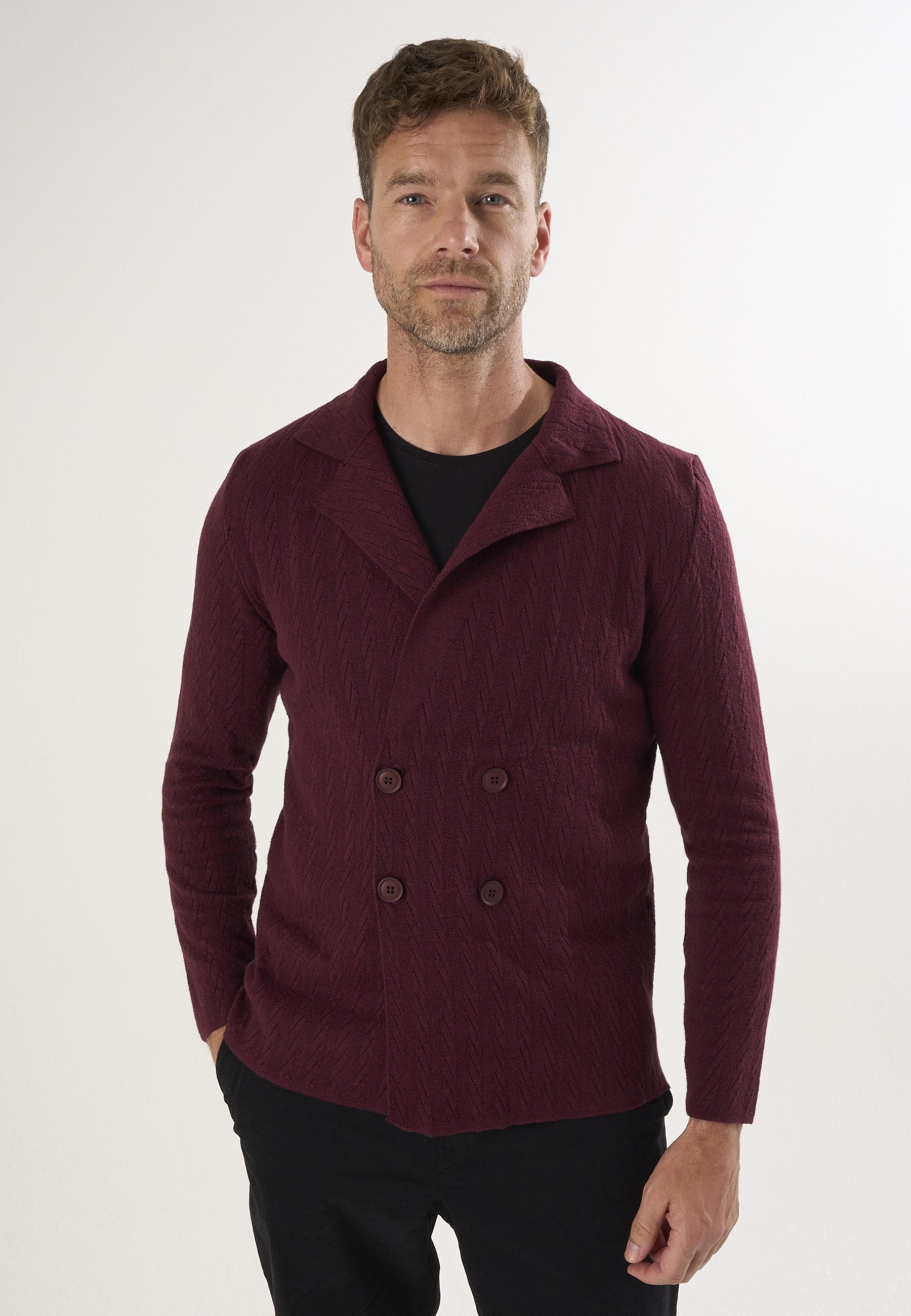 Felix Hardy Strickjacke Cardigan mit gekerbtem Kragen