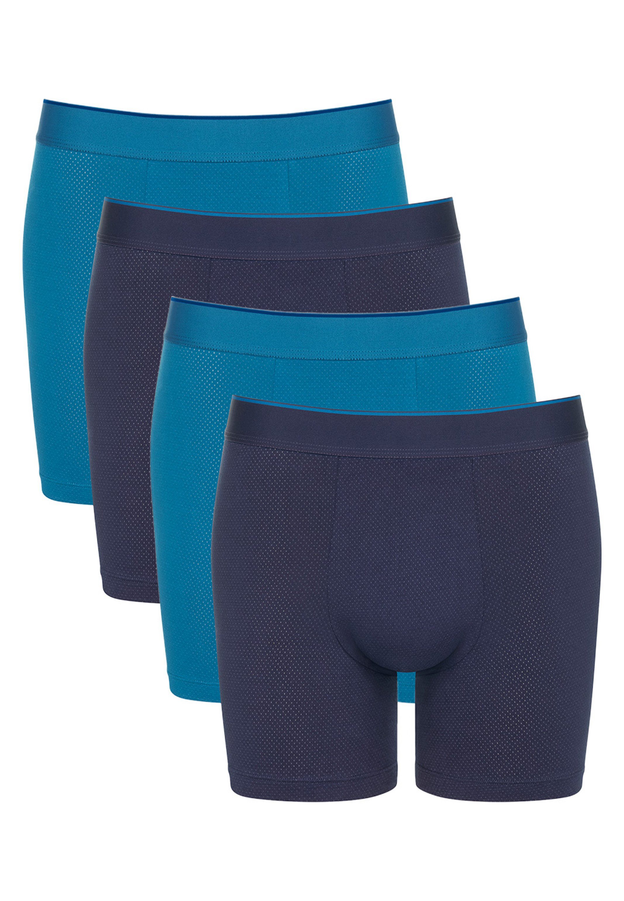Retro 4er / Sloggi - Ohne - Pack Blue-Dark 4-St) (Spar-Set, Baumwolle EVER Short Pant Combination Long Airy Eingriff Boxer -