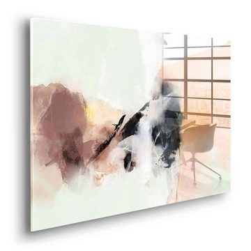 DOTCOMCANVAS® Acrylglasbild Elegant Scenery - Acrylglas, Acrylglasbild weiß beige braun moderne abstrakte Kunst Druck Wandbild