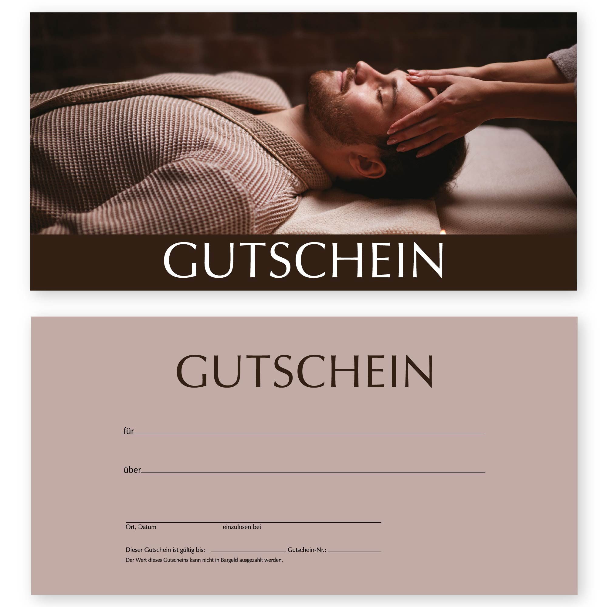 Geschenkkarte 50 Gutscheinkarten für Massage, Spa & Wellness zum Verkaufen