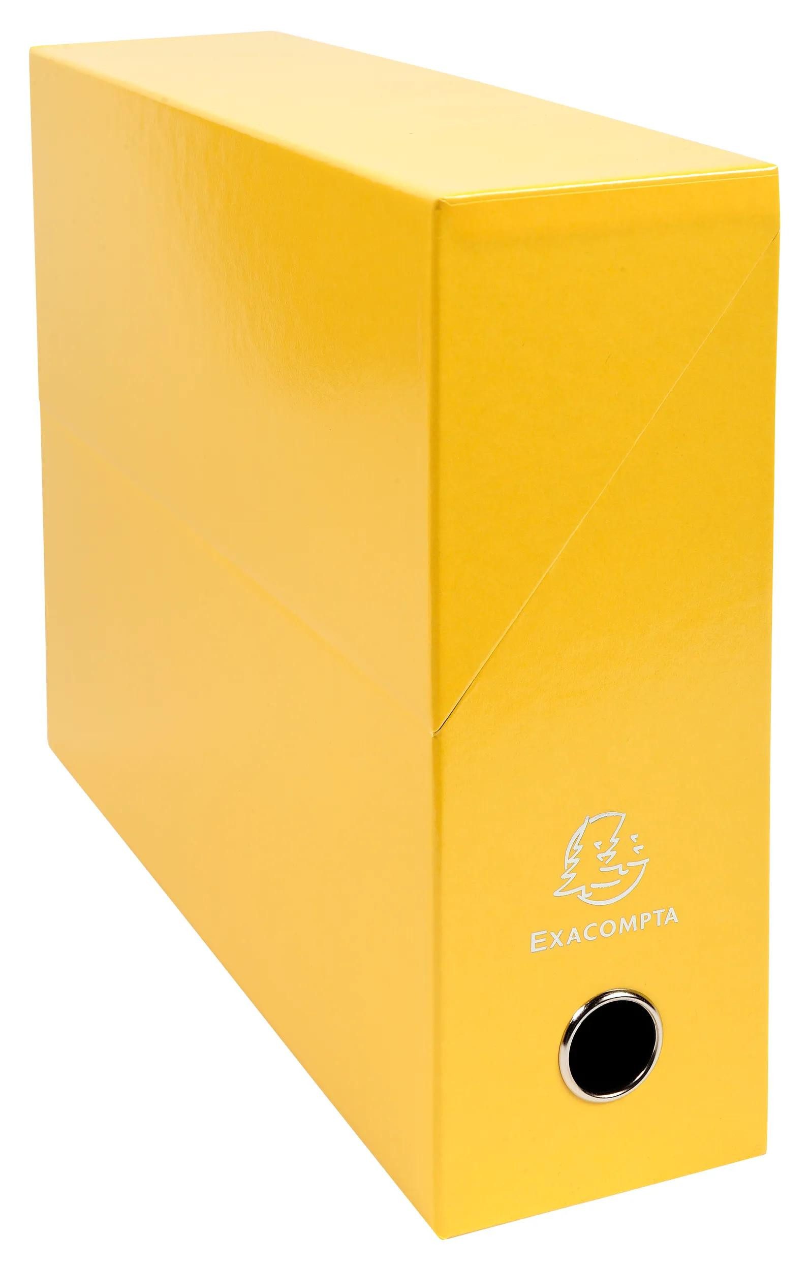 EXACOMPTA Archivcontainer 5x Transferbox Karton, Rücken 90mm, 25,5x34x9 cm A4, Gelb, 89928E, Boxen Archivbox