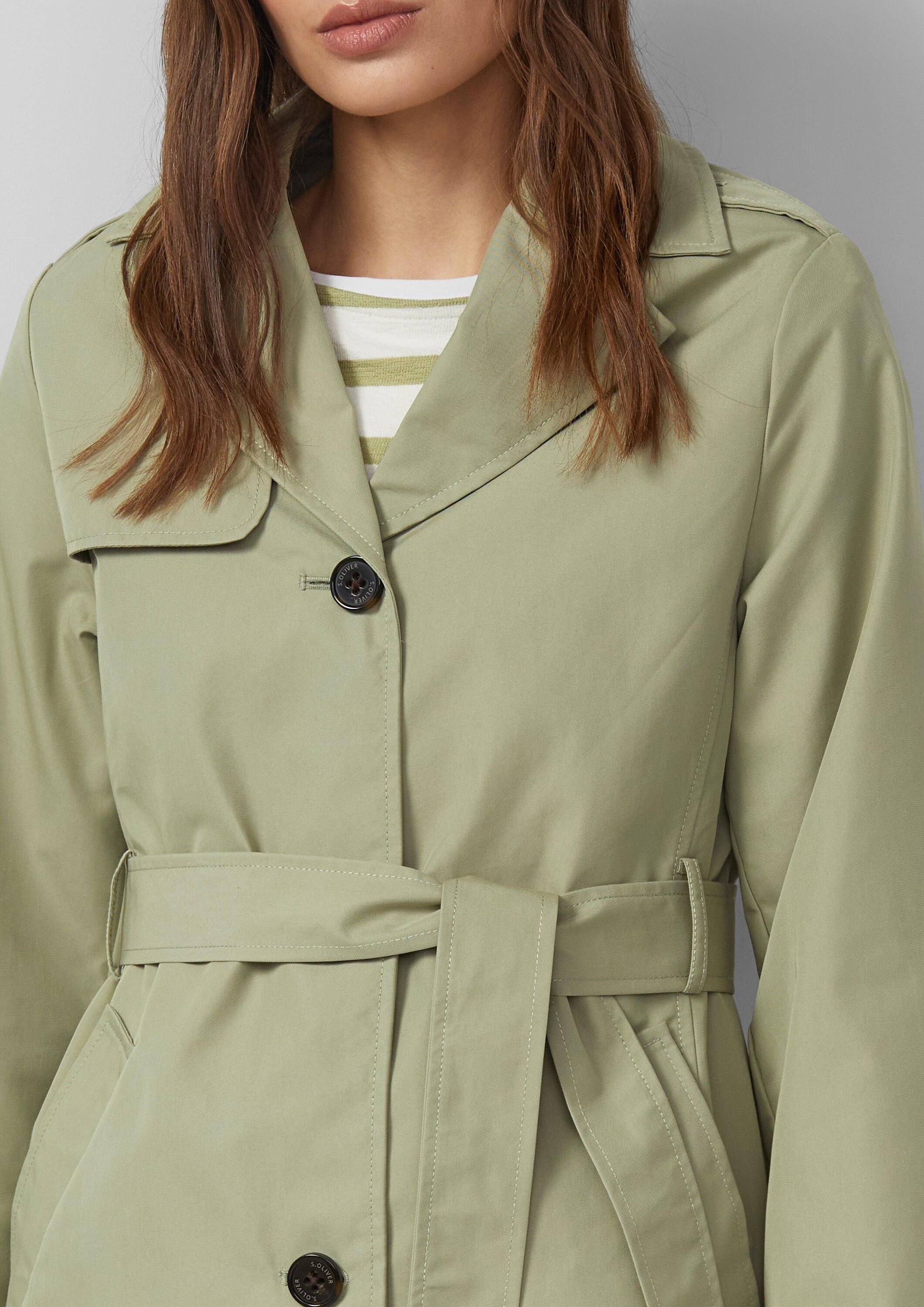 s.Oliver Trenchcoat Outdoor-Jacke Wasserabweisender Trenchcoat im Slim Fit – Bild 4 von 5