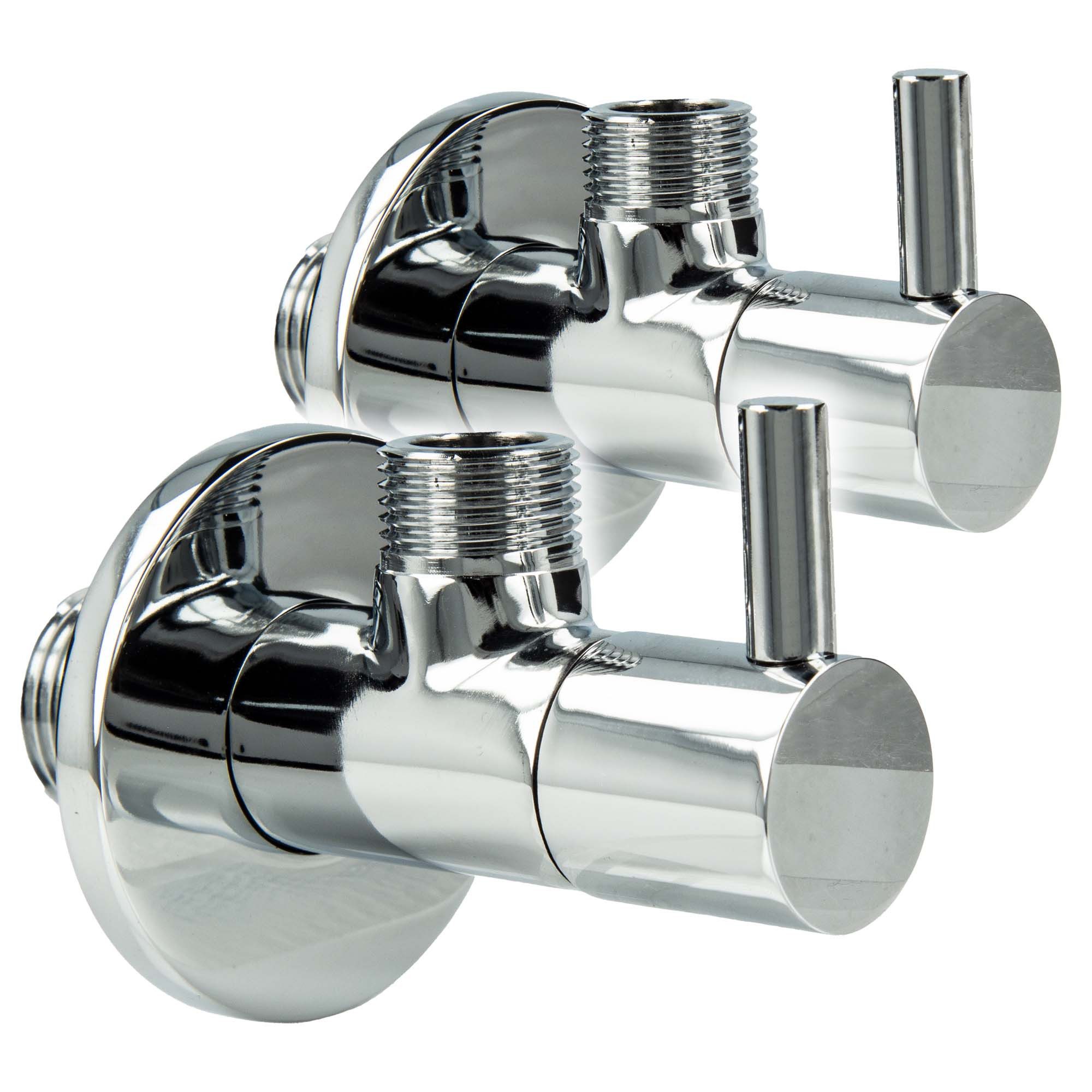 Eckventil DESIGN Eckventil ROUND (Doppelpack) - 1/2 Zoll - Messing verchromt