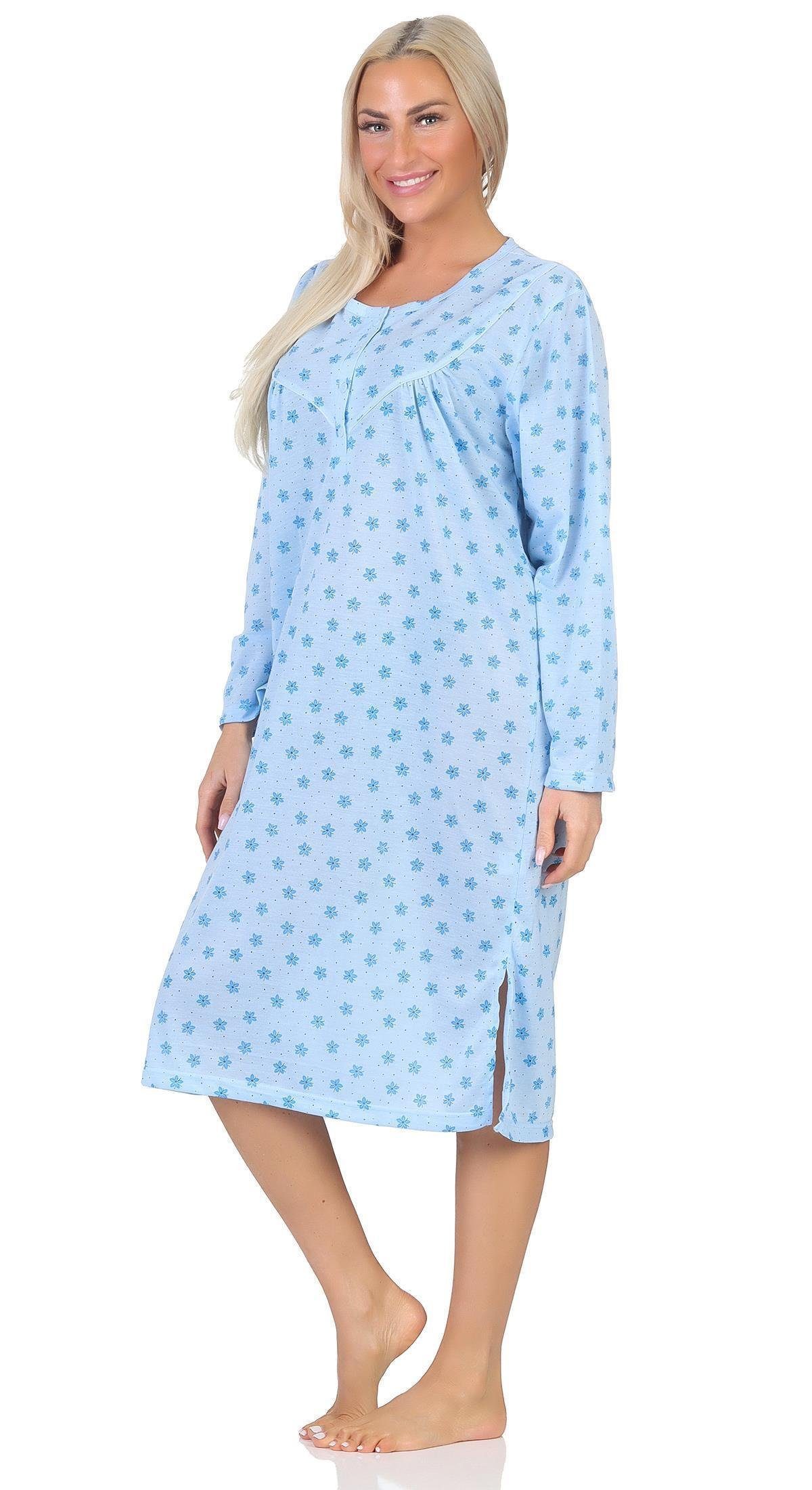Sleepshirt M Nachthemd 2XL L EloModa Nachtwäsche; Nachthemd Damen XL (1-tlg) Blau