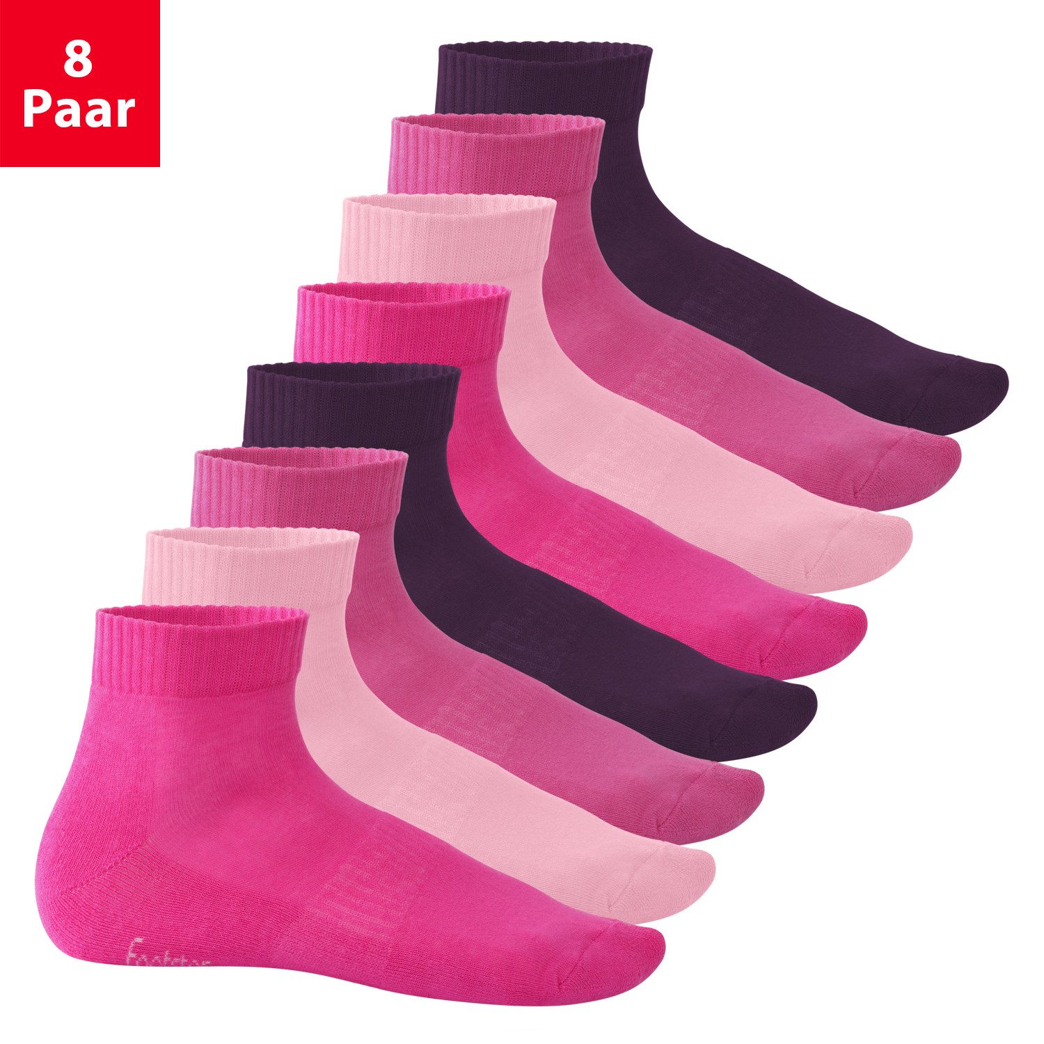 Footstar Kurzsocken Damen & Herren Kurzschaft Socken Frottee-Sohle (8 Paar)