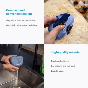 Intirilife Leckerlibeutel (1-tlg), Leckerlibeutel für Hunde Silikon Trainingsbeutel Tasche mit Gürtelclip