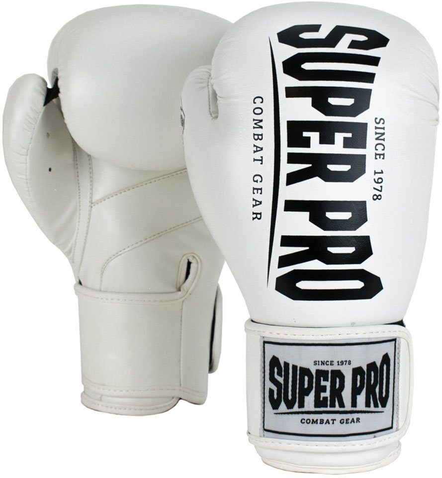 Boxhandschuhe weiß-schwarz Pro Champ Super