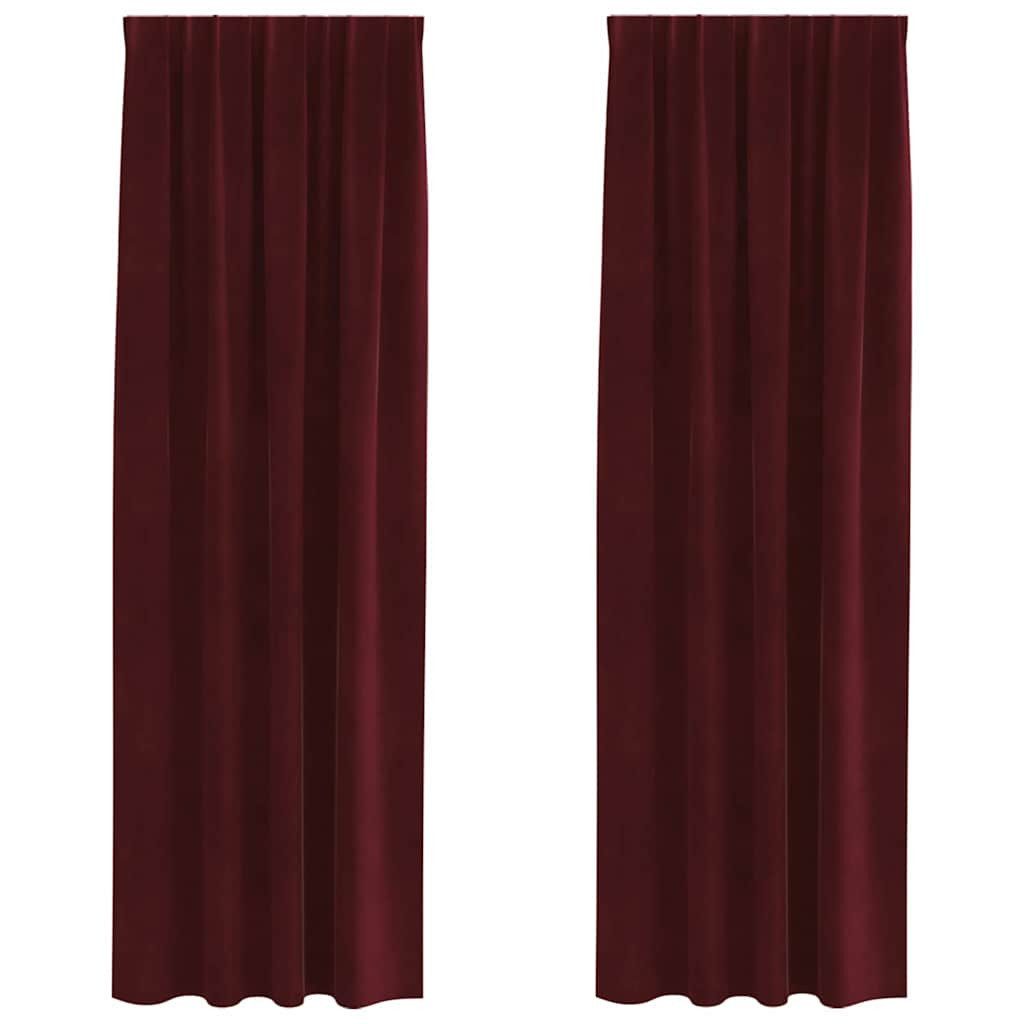 vidaXL Vorhang Verdunkelungsvorhänge 2 Stk. Weinrot 140 x 225 cm Samt (2 St), Samt