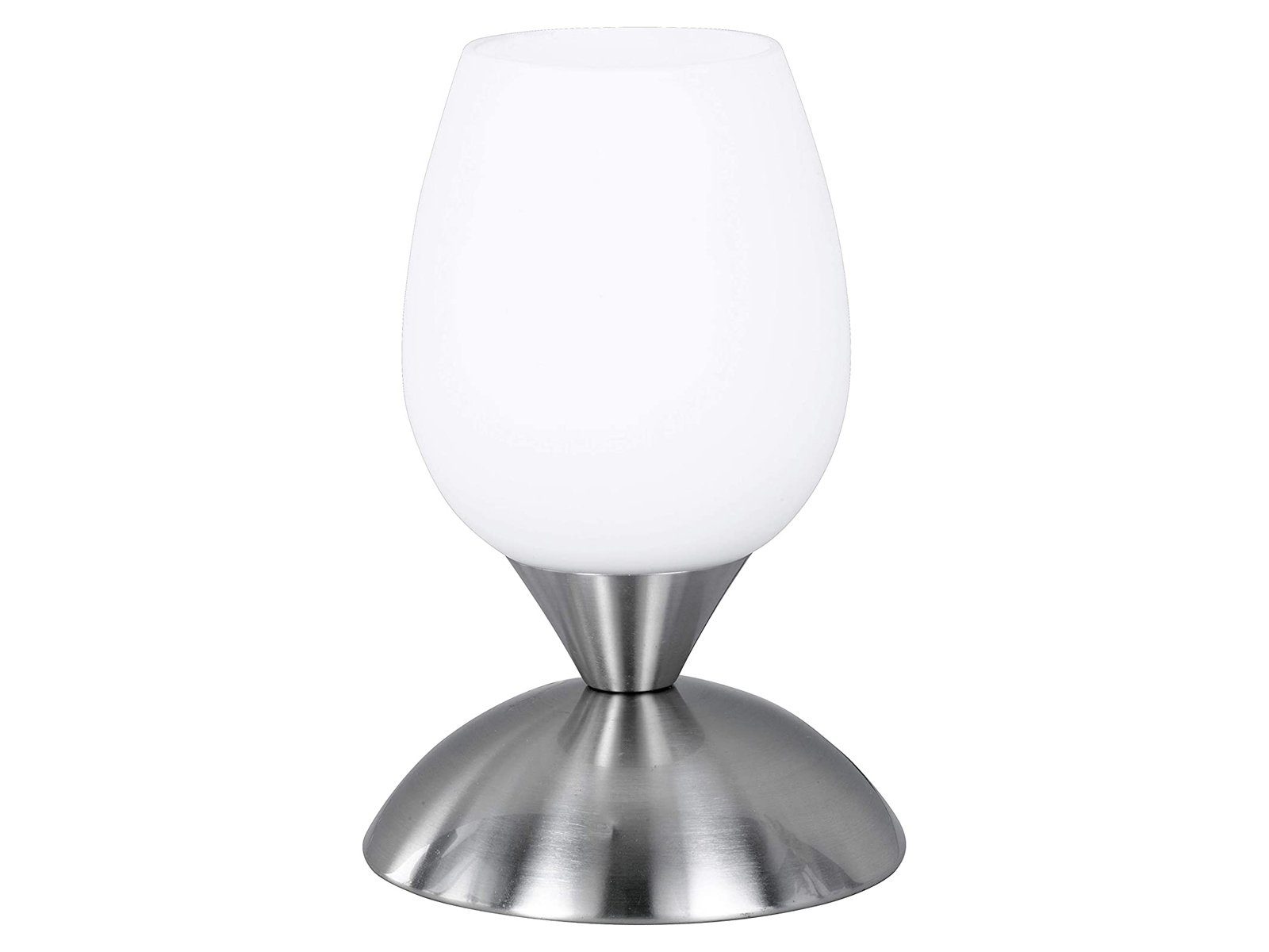 Glas mit dimmbar LED Silber-Weiß für Dimmfunktion, wechselbar, meineWunschleuchte Nachttischlampe, H: Touch LED Lampenschirm per 18cm Warmweiß, Fensterbank kleine
