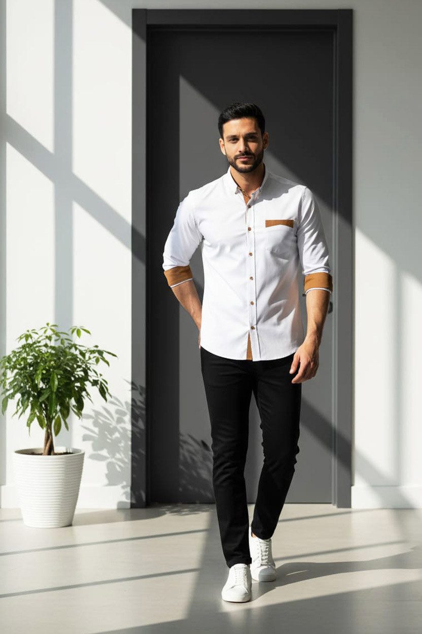 Reslad Langarmhemd Reslad Herren Hemd Exklusiv Two Tone Look Langarmhemd RS günstig online kaufen