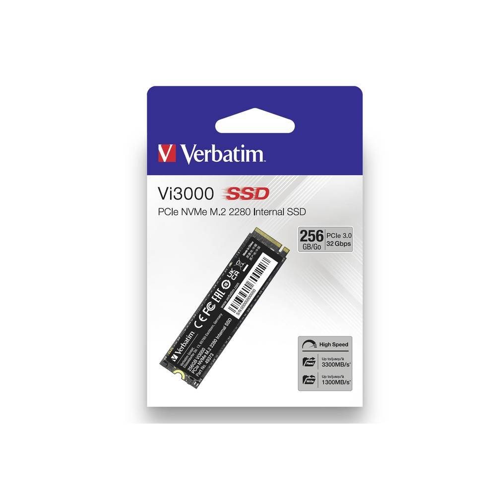 Verbatim PCIe NVMe™ M.2 SSD 256 GB 49373 SSHD-Hybrid-Festplatte, NVMe (NVM Express)