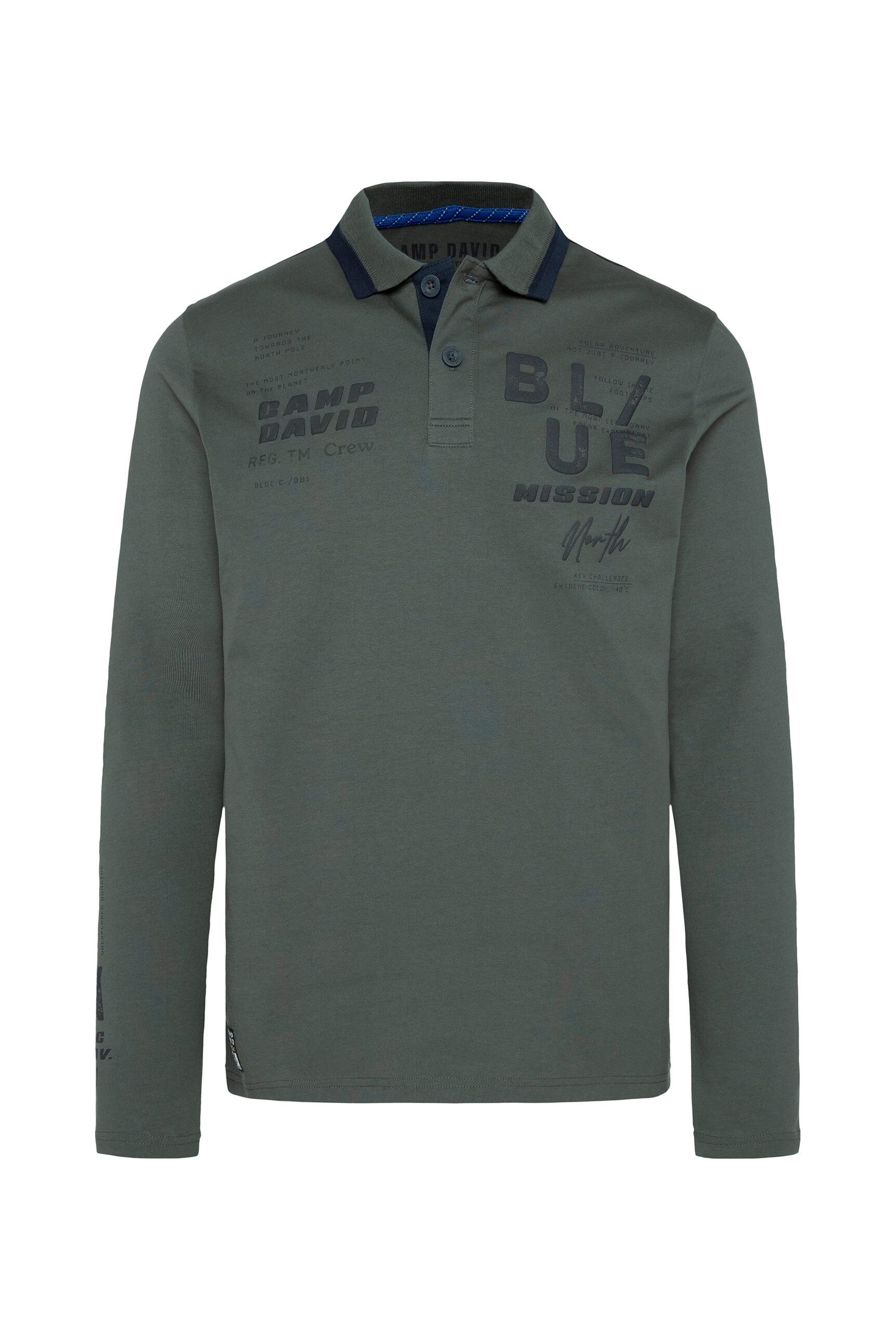 CAMP DAVID Langarm-Poloshirt aus Baumwolle günstig online kaufen