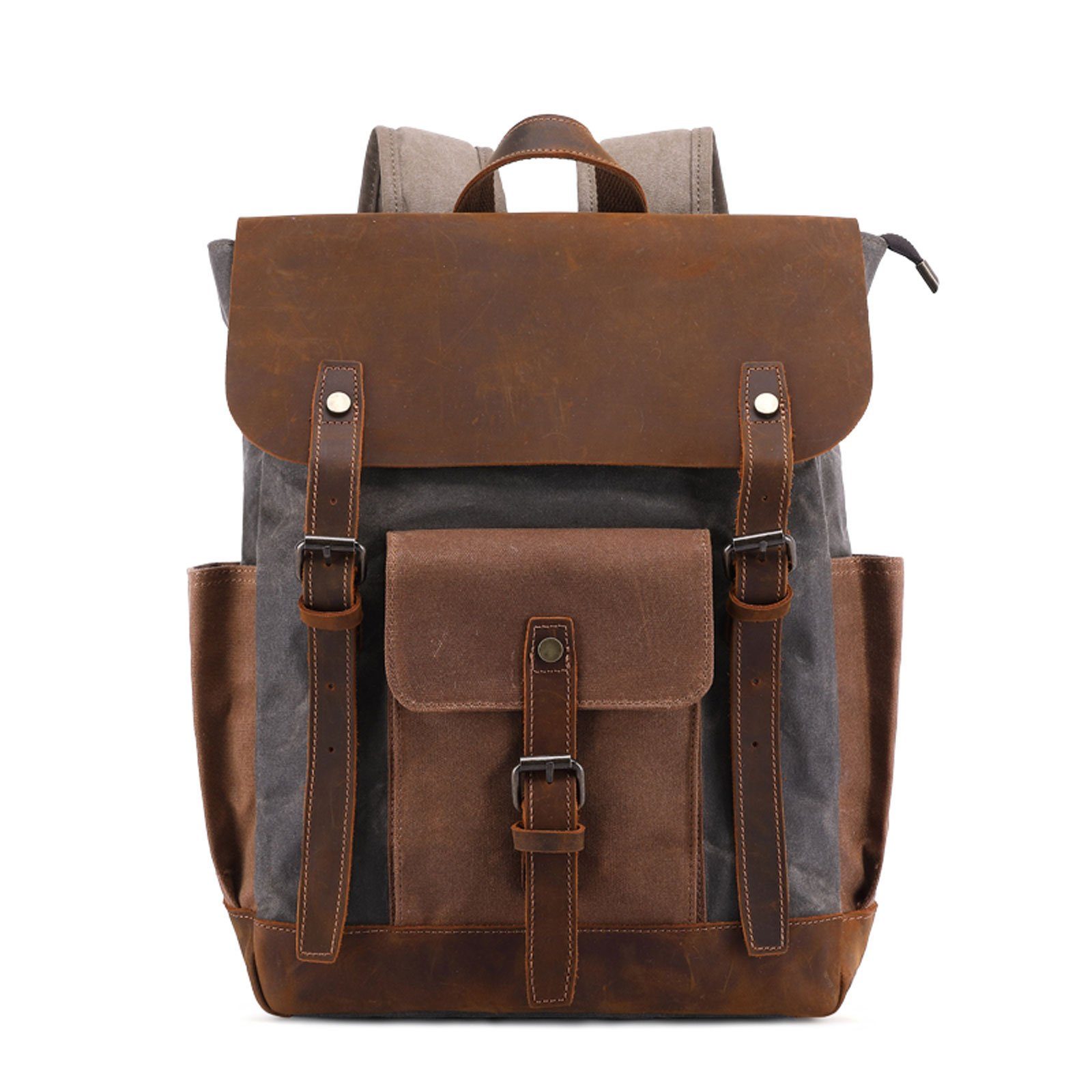 REDOM Laptoprucksack Rucksack Schulrucksack Lederrucksack Reiserucksack günstig online kaufen