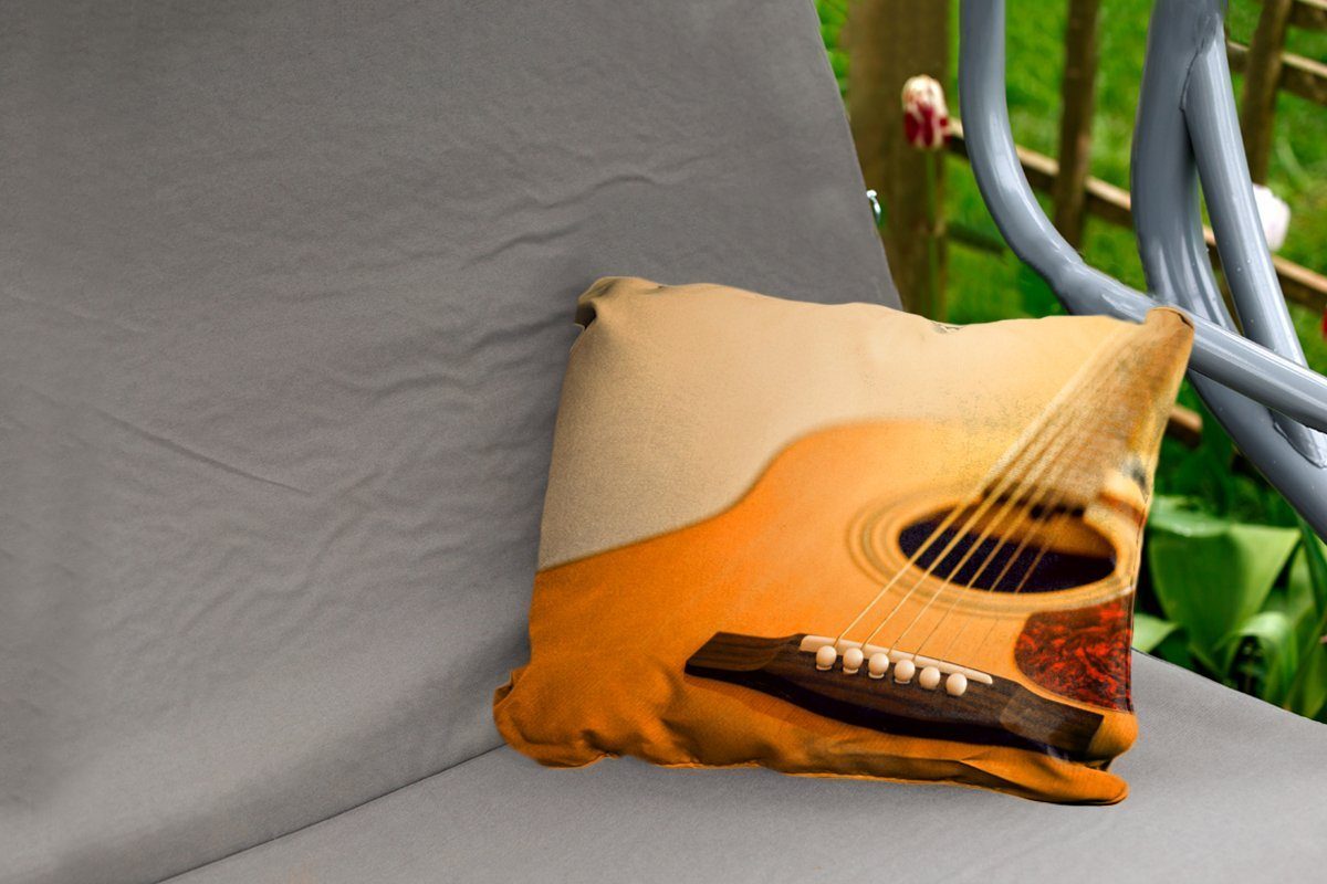 MuchoWow Gekippte Dekokissen Gitarre, Outdoor-Dekorationskissen, einer akustischen Ansicht Polyester, Dekokissenbezug, Kissenhülle